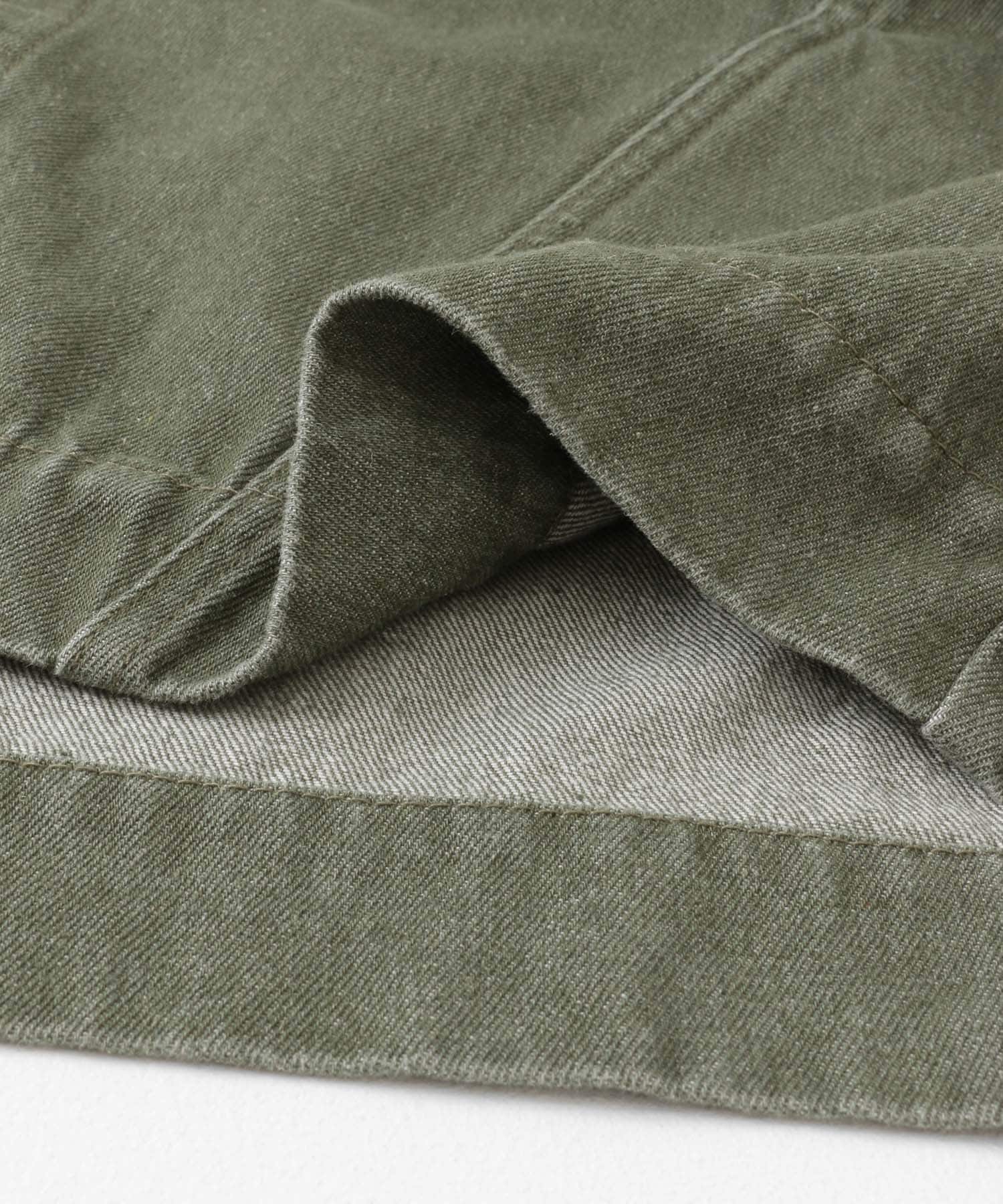 『セットアップ対応』ツイストデニムジャケット GREEN M
