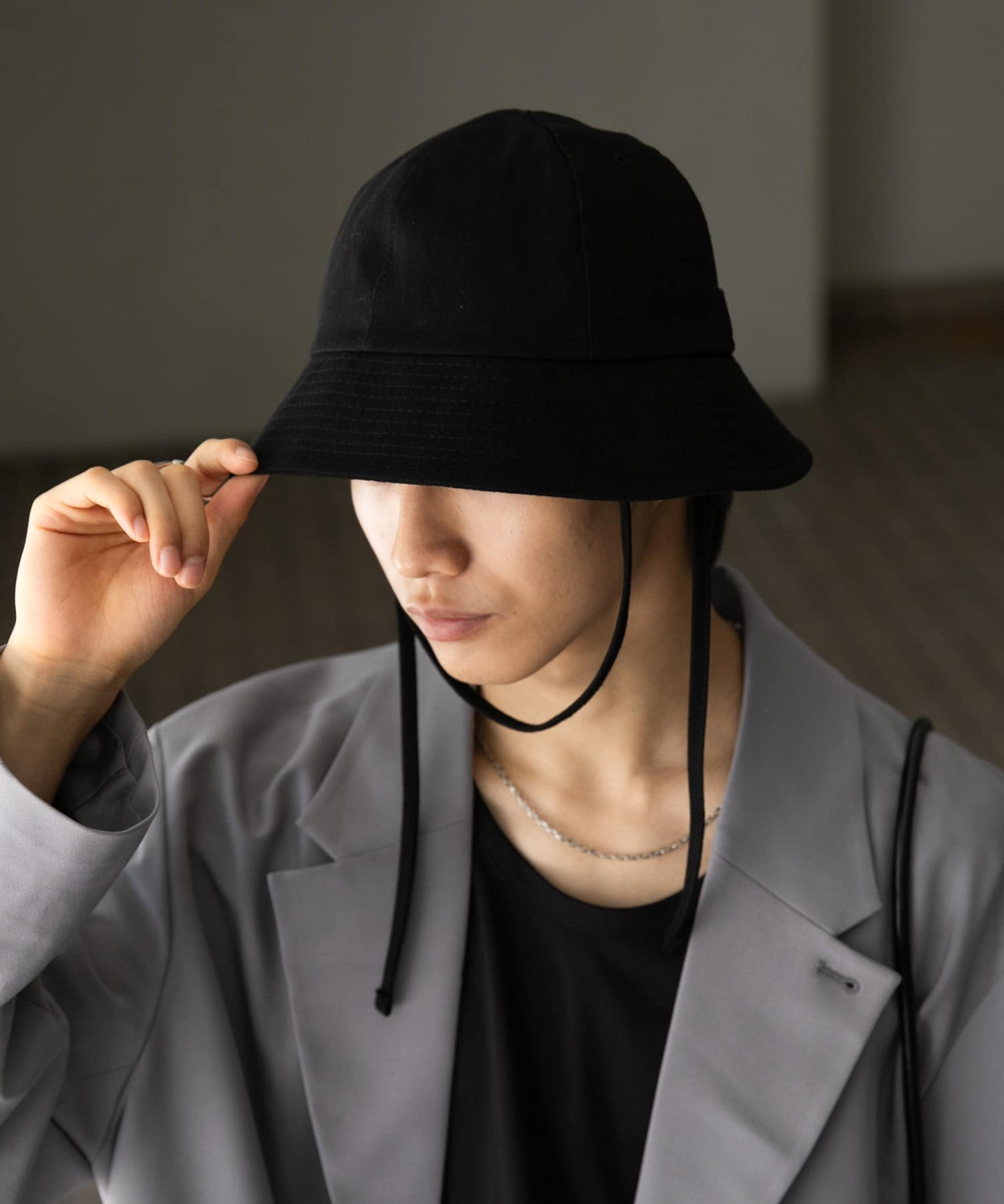 ベルテッドコードバケットハット BLACK one