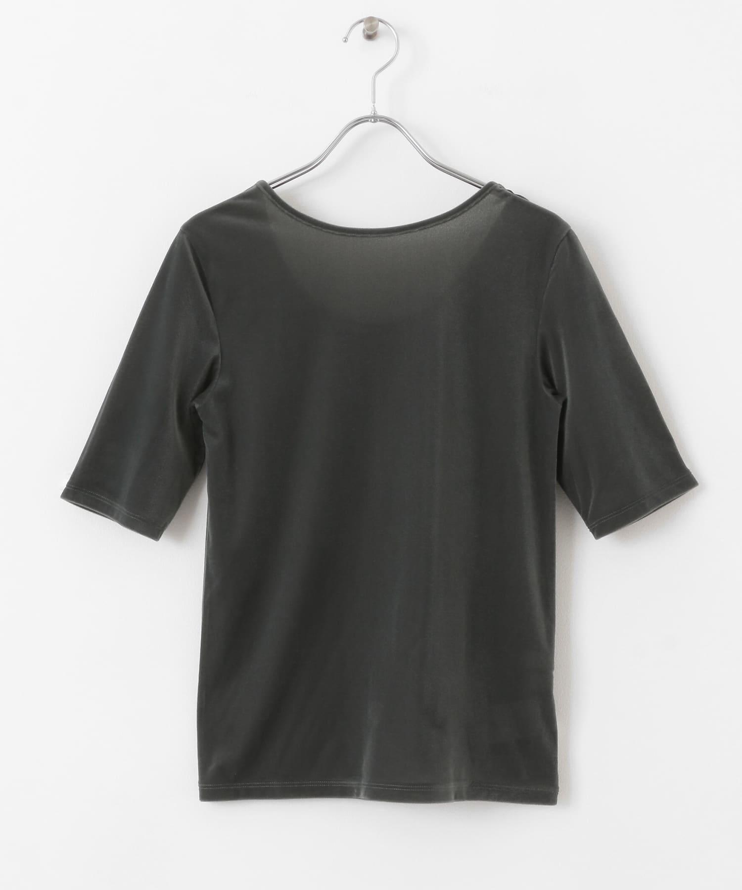 シアーベロアTシャツ(半袖) CHARCOAL one