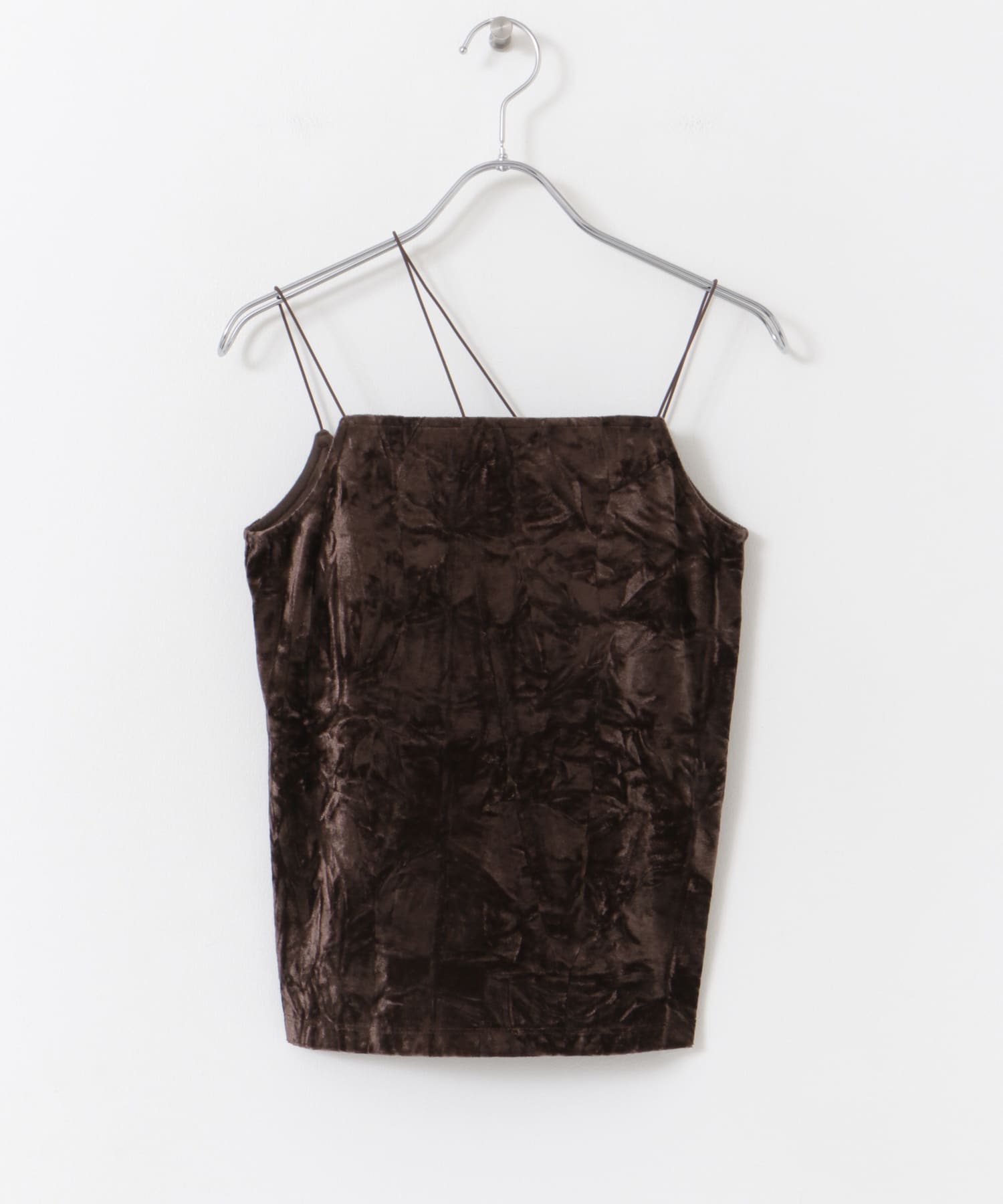 『サイズ展開あり』ベロアカップツキキャミソール BROWN COMPACT