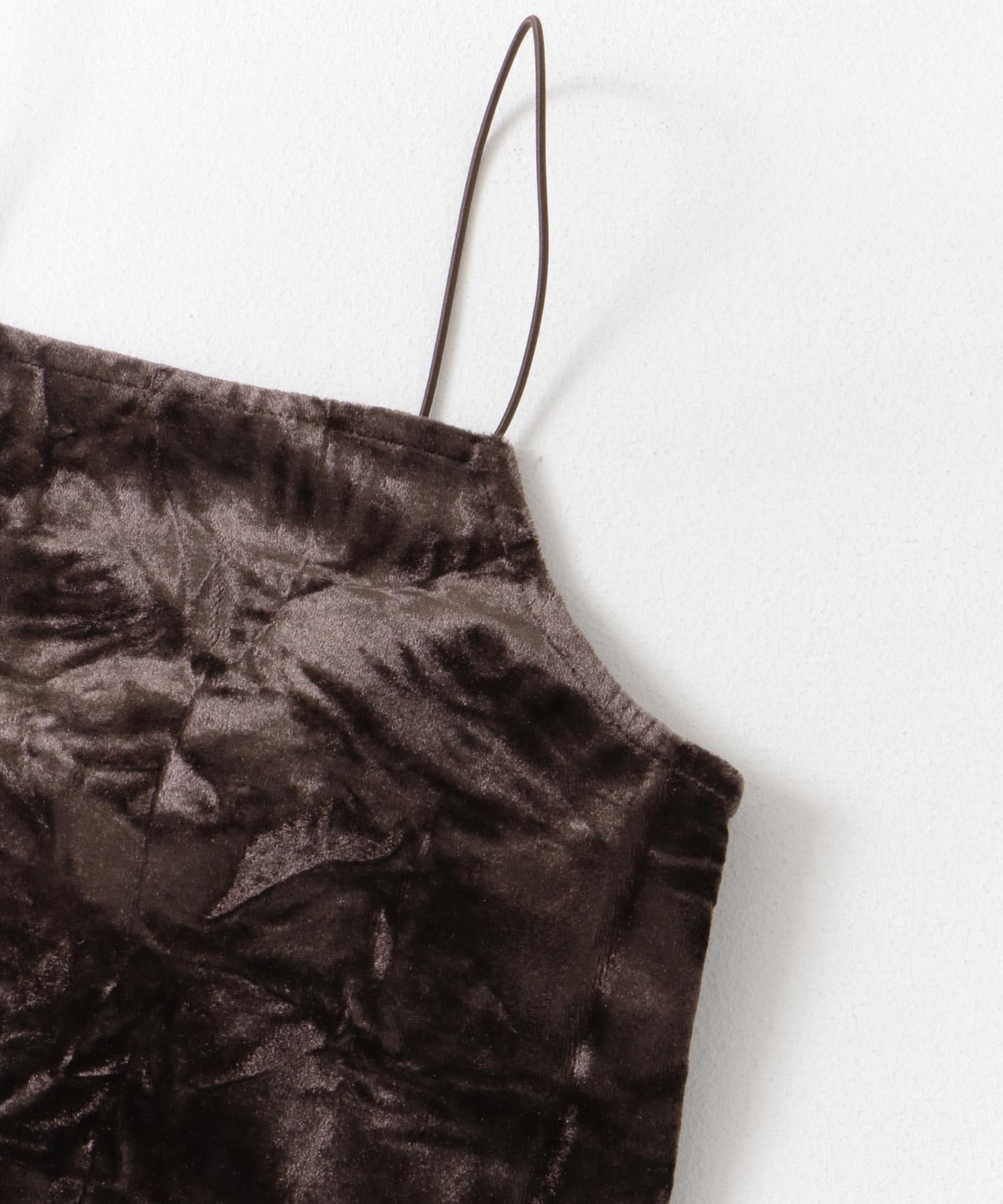 『サイズ展開あり』ベロアカップツキキャミソール BROWN COMPACT