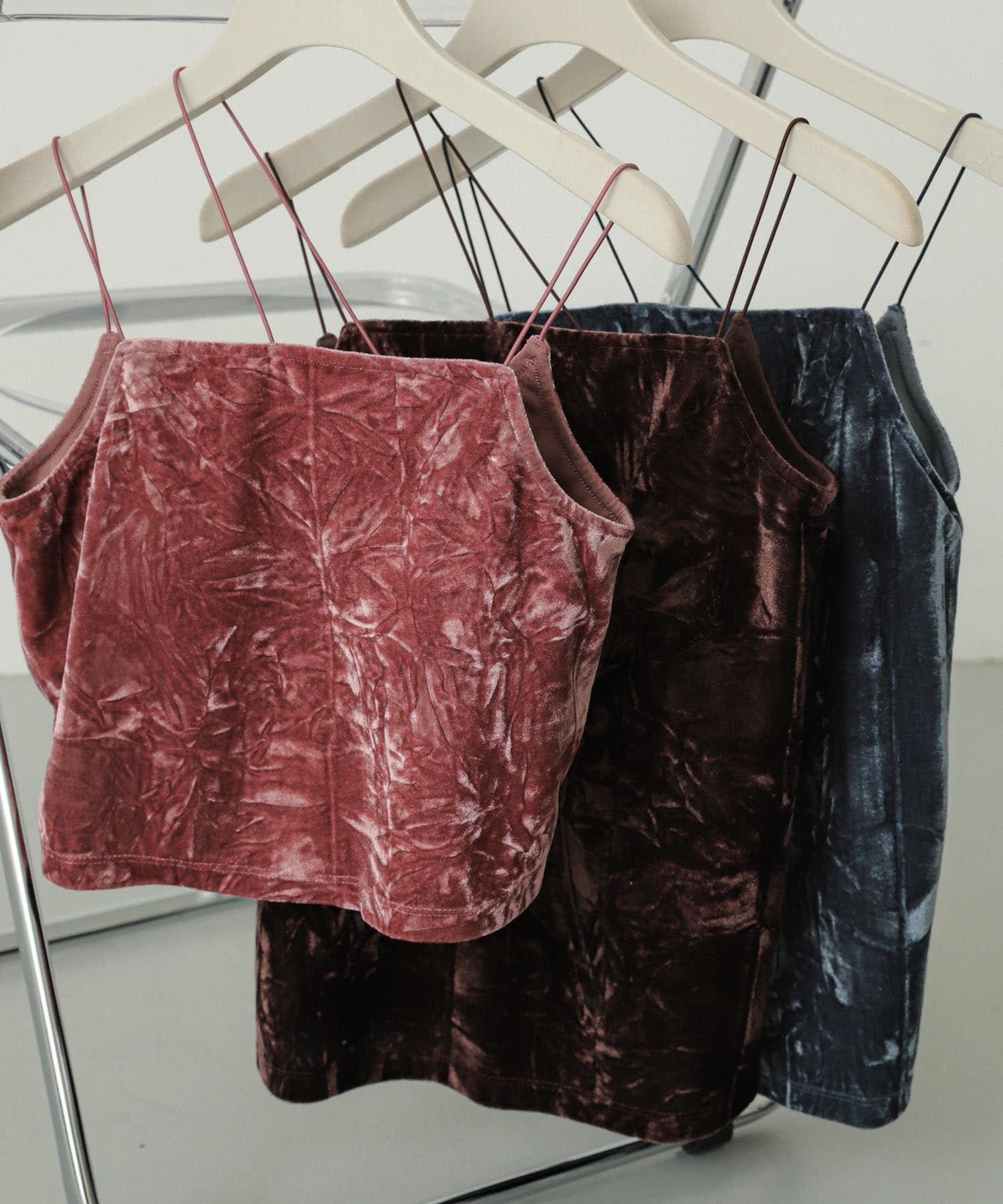 『サイズ展開あり』ベロアカップツキキャミソール PINK one