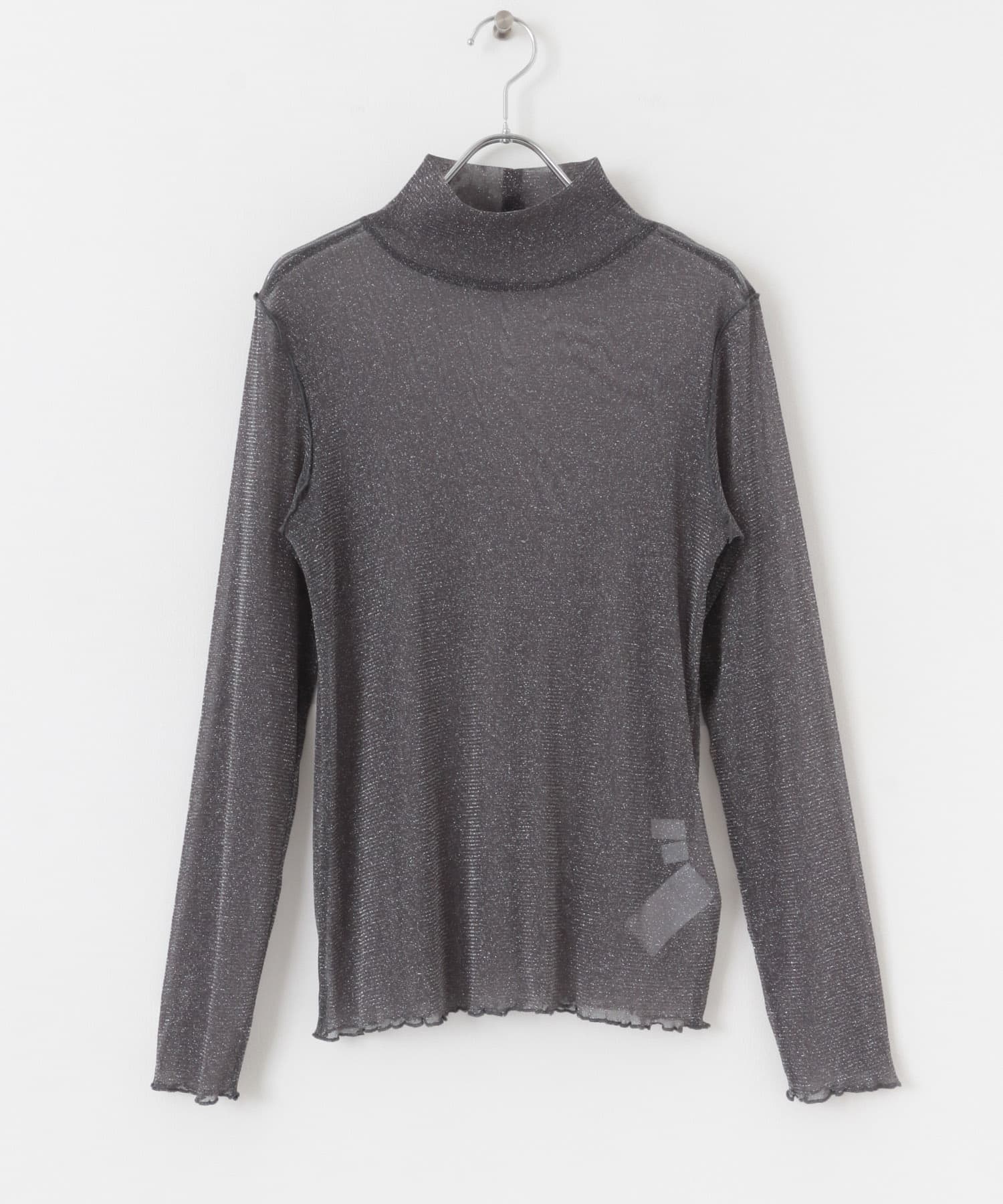 ラメシアーハイネックトップ CHARCOAL one