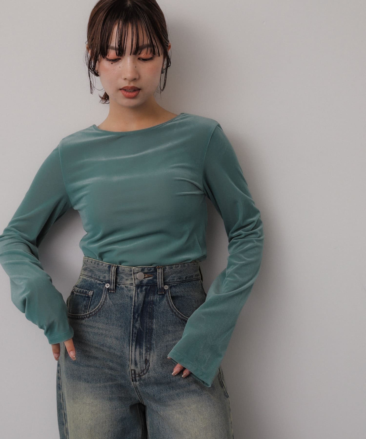 身長：158cm サイズ：one