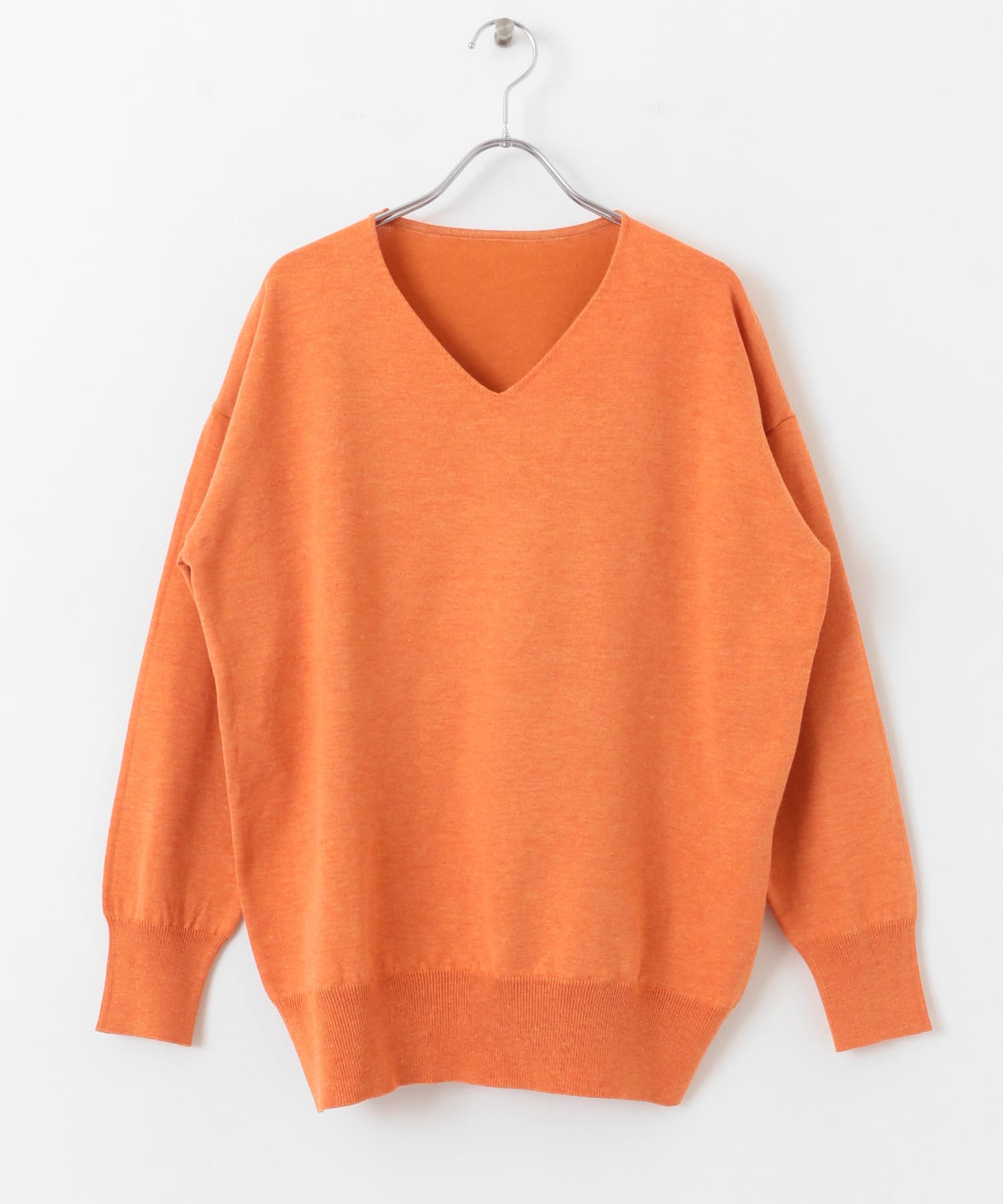 コットンタッチVネックセーター ORANGE one