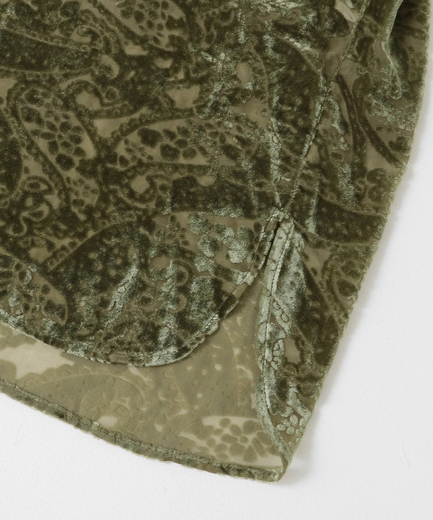 バンドカラーオパールシャツ KHAKI one