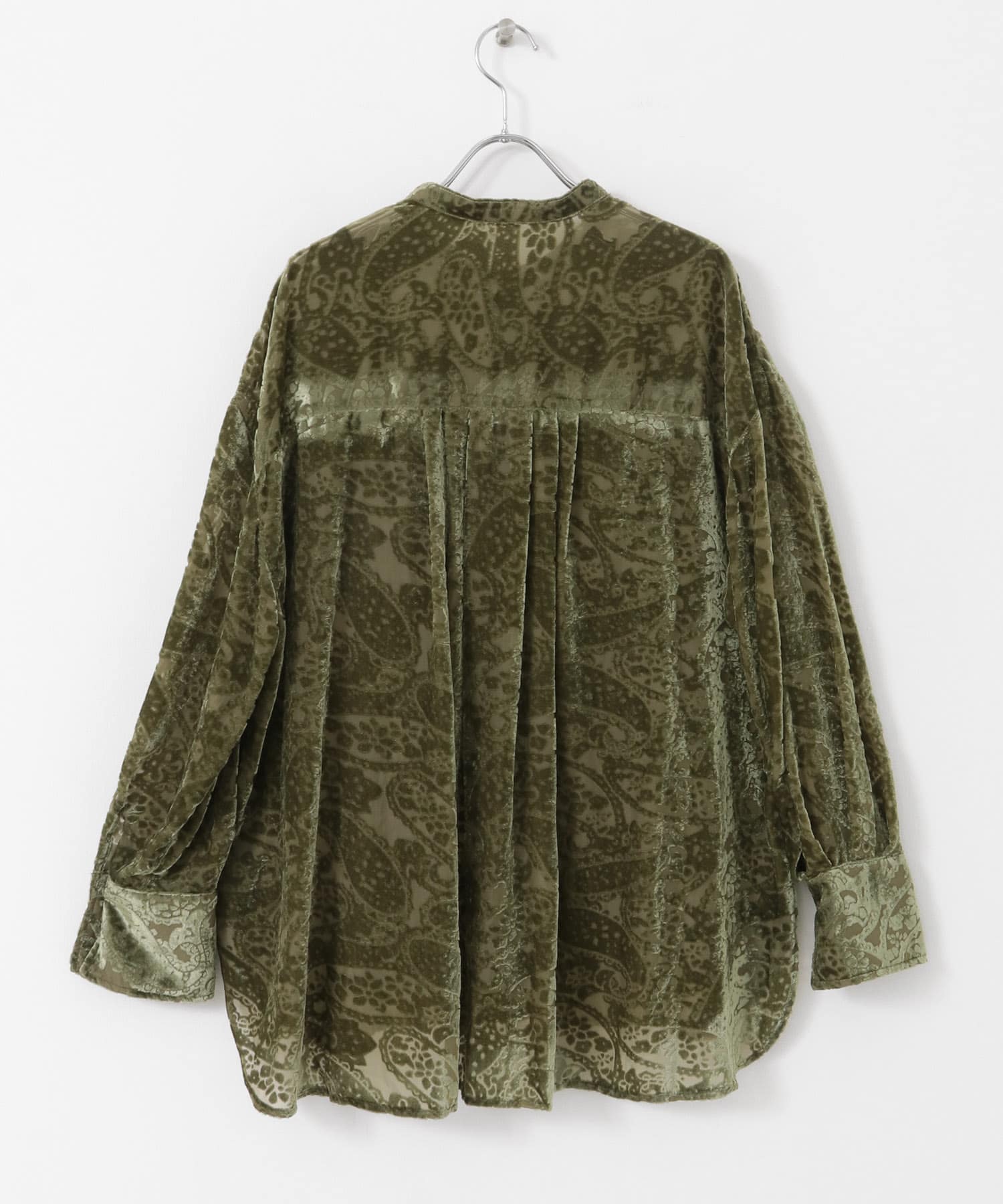 バンドカラーオパールシャツ KHAKI one