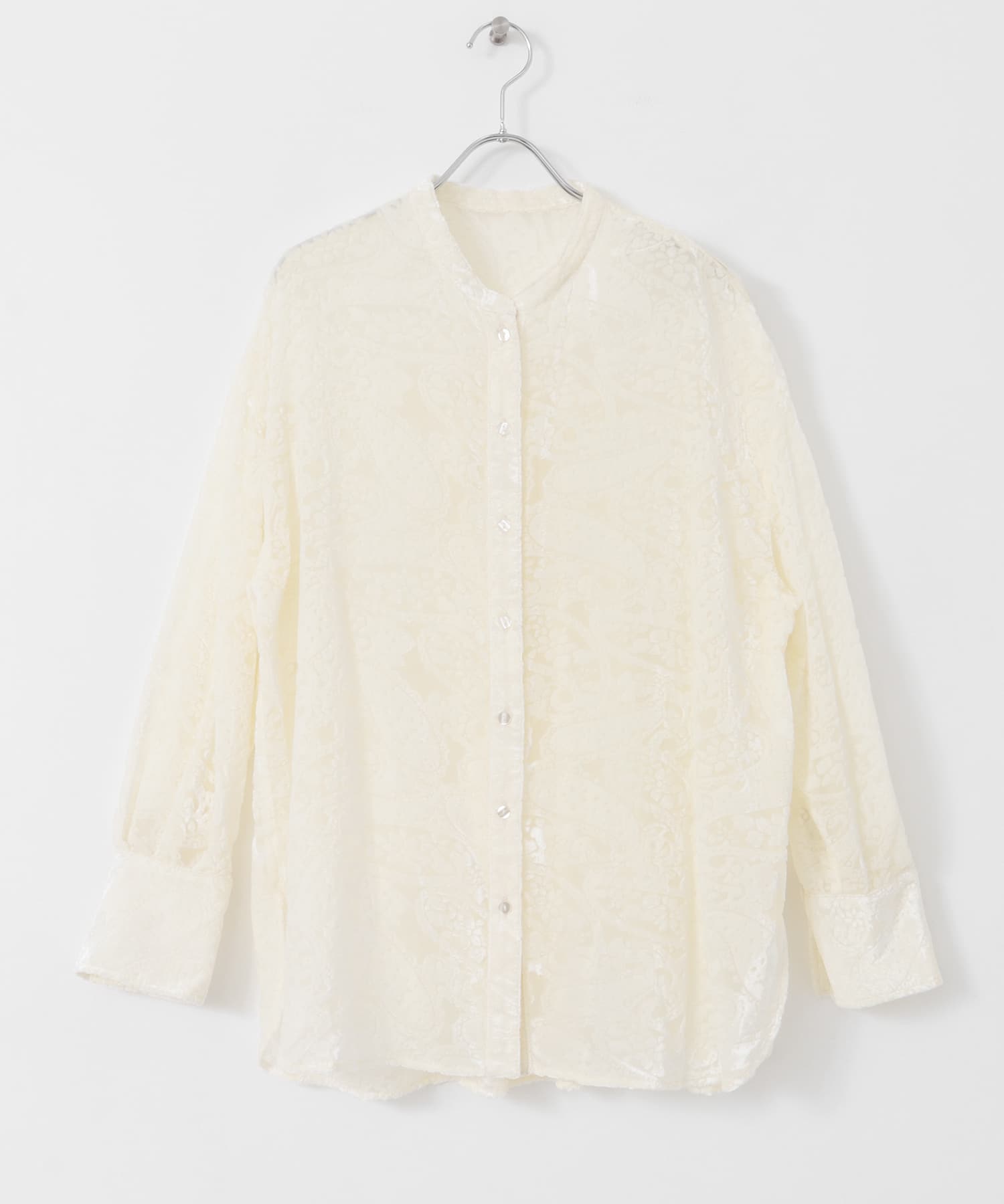 バンドカラーオパールシャツ OFF WHITE one