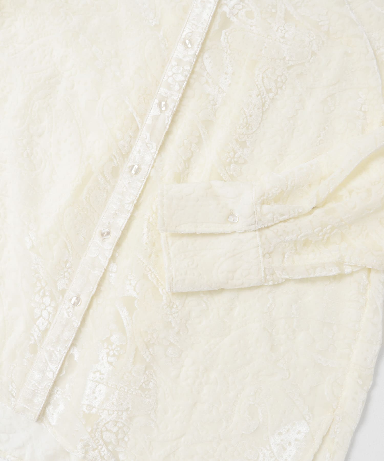 バンドカラーオパールシャツ OFF WHITE one