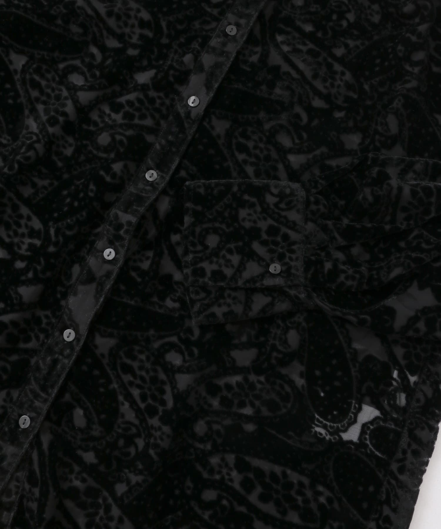 バンドカラーオパールシャツ BLACK one