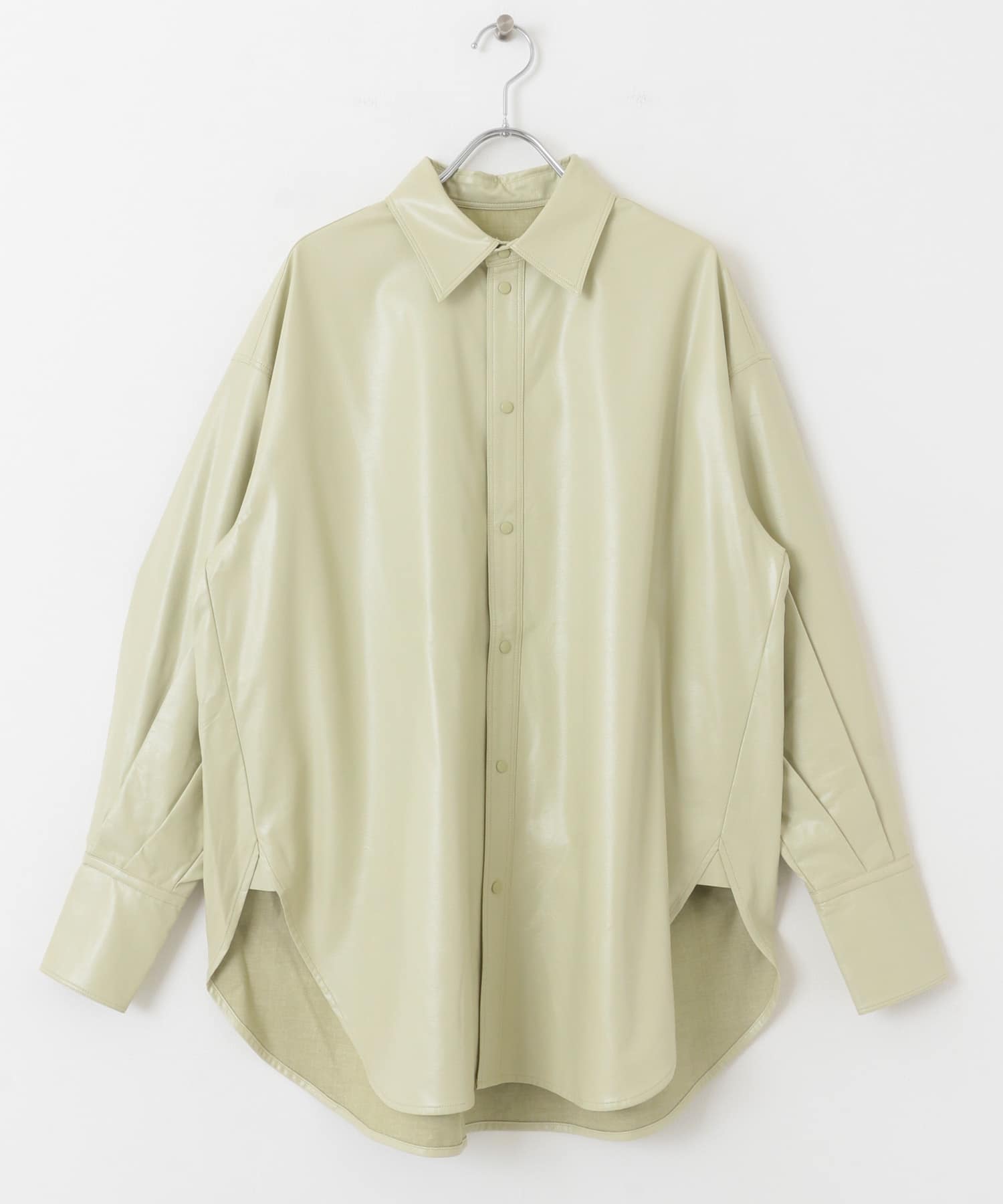 レザーライクルーズシャツ L.KHAKI one