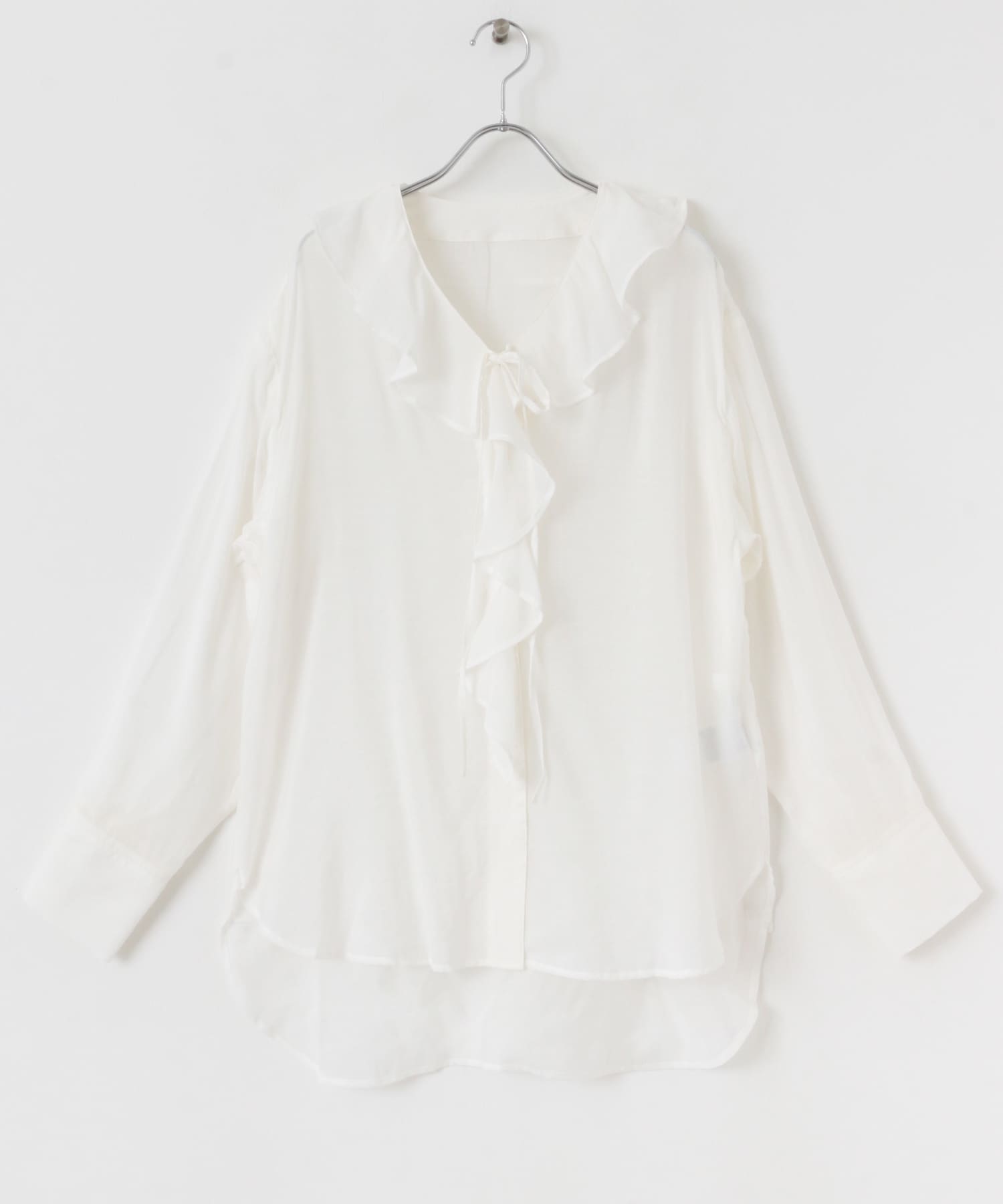 フリルカラーブラウス OFF WHITE one