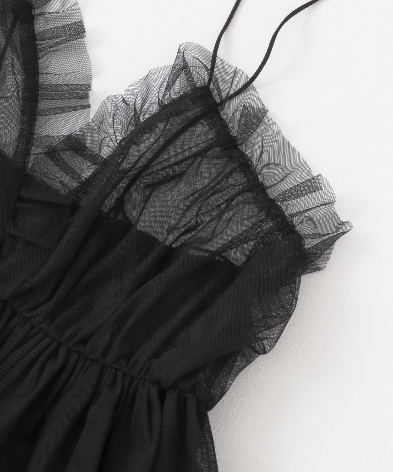 フリルチュールキャミチュニック BLACK one