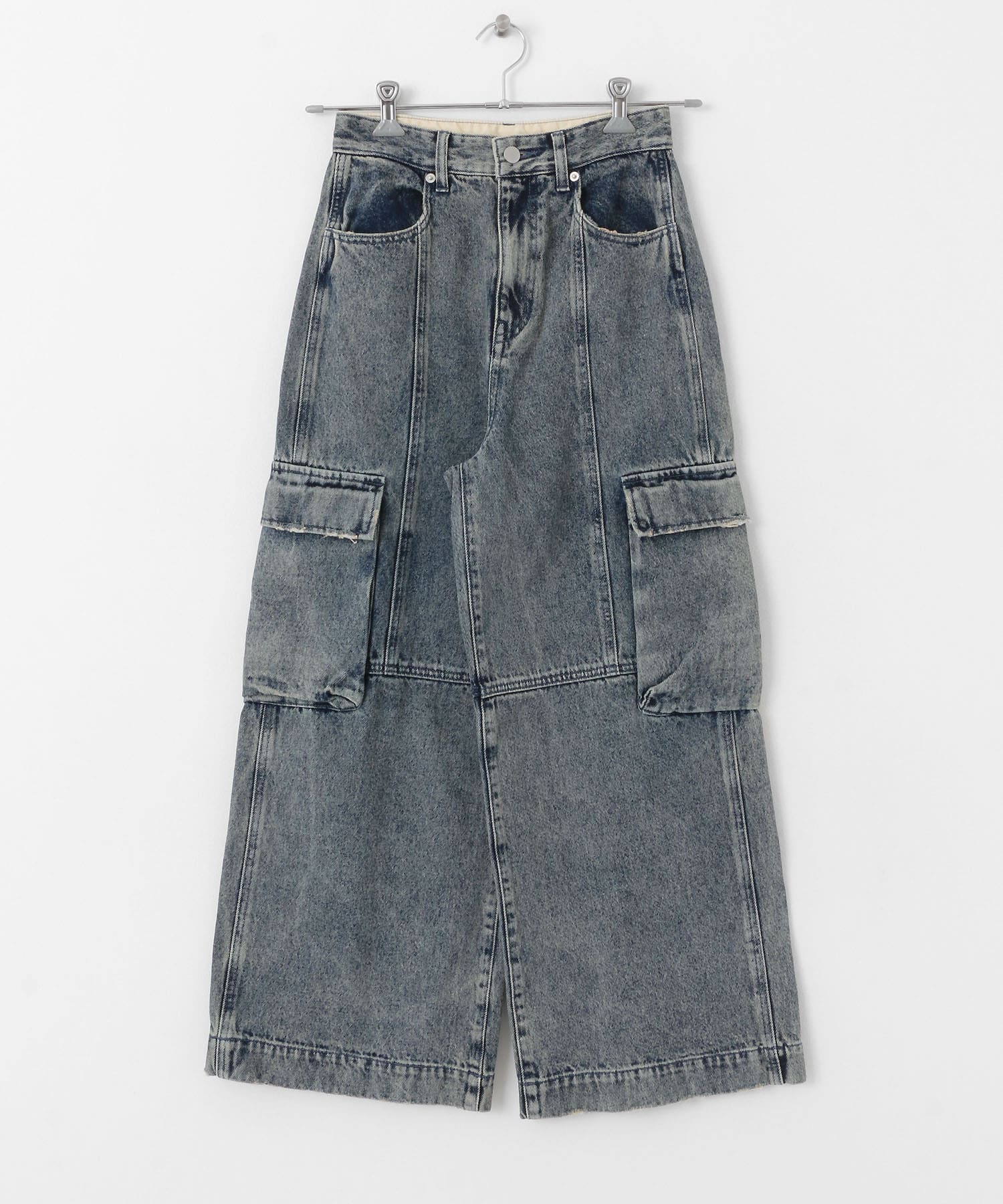 ヴィンテージデニムワイドパンツ GRAY S