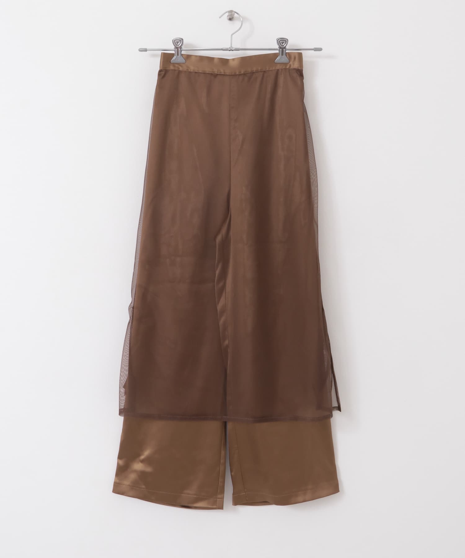 シャーリングシアースカートパンツ BROWN one