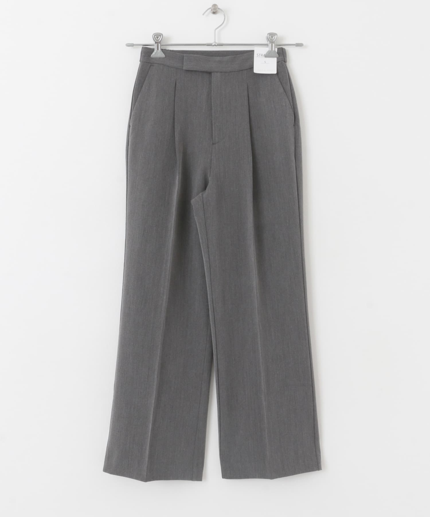 センタープレスストレートパンツ GRAY XS
