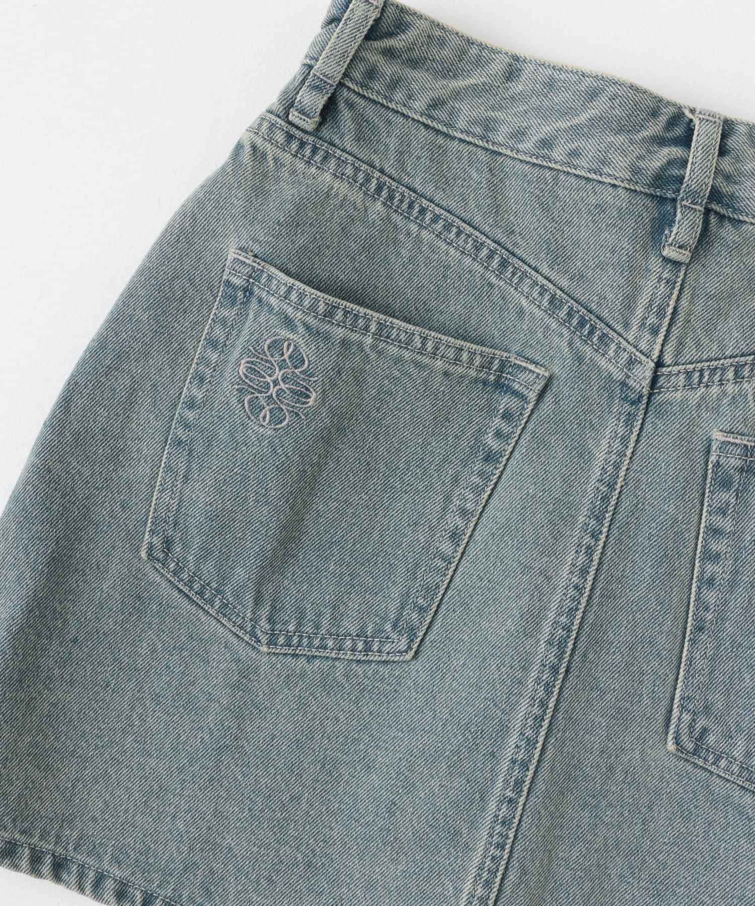 シシュウデニムミニスカート L.INDIGO S