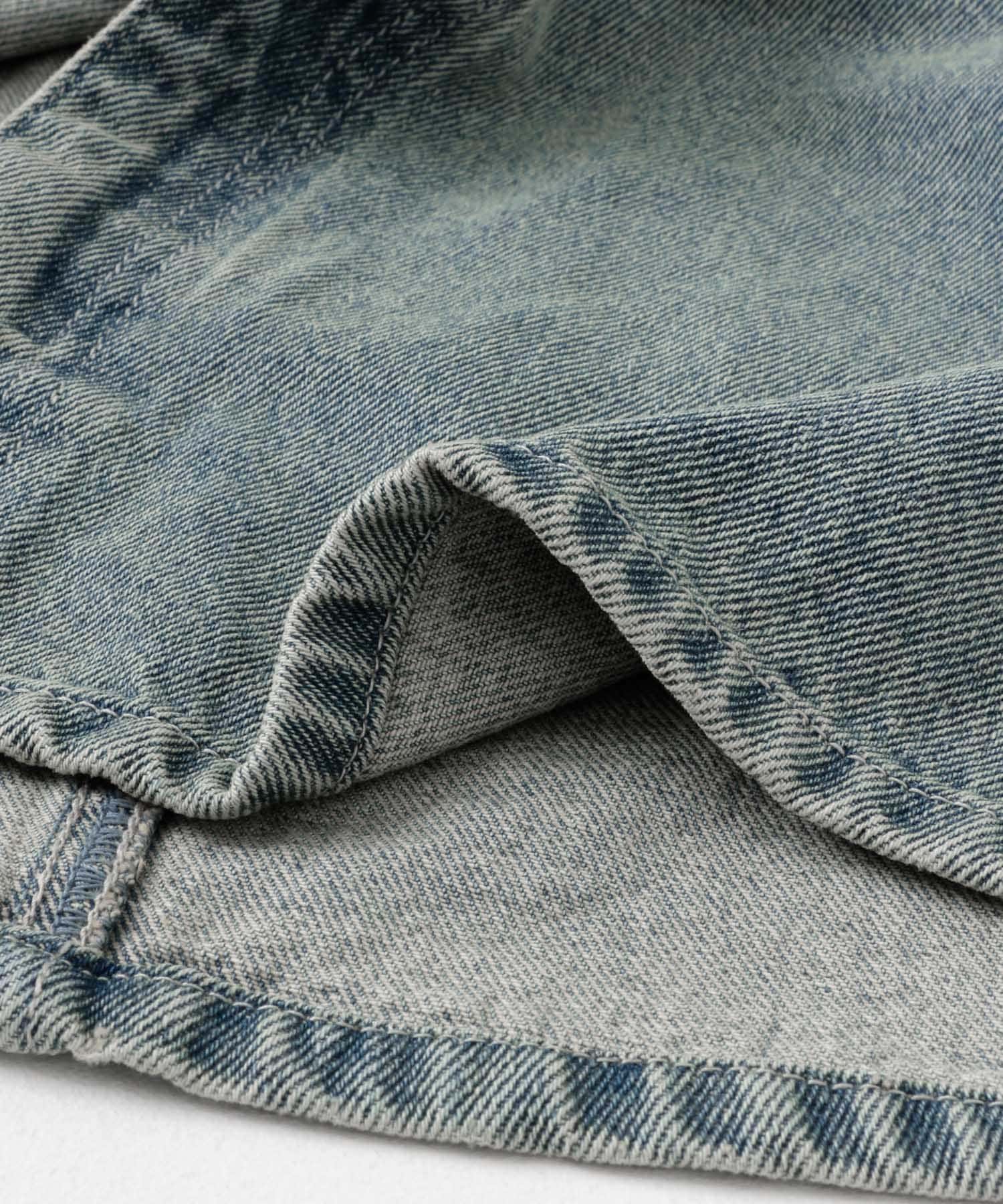 シシュウデニムミニスカート L.INDIGO S
