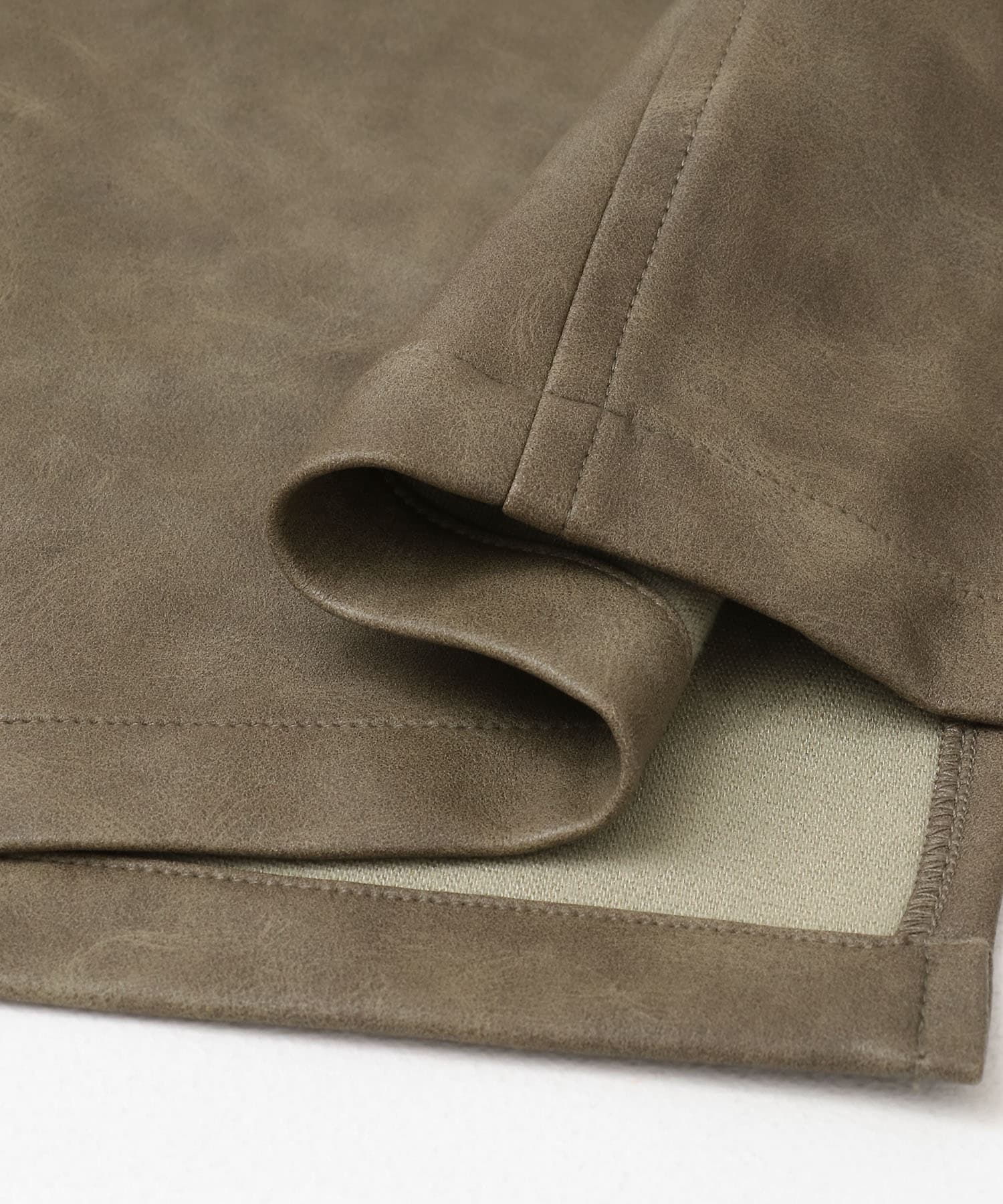 ヴィンテージレザーライクペンシルスカート KHAKI S