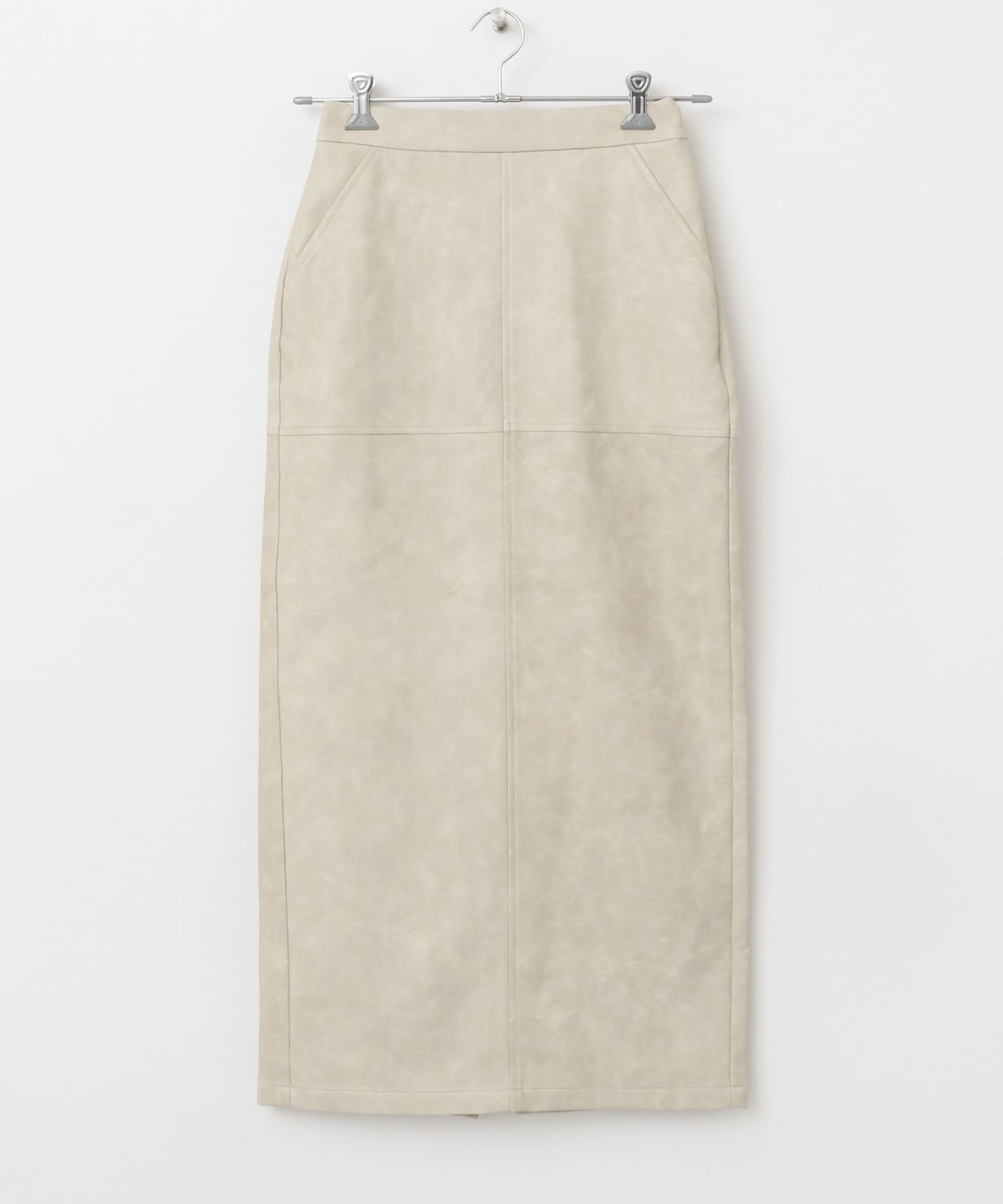 ヴィンテージレザーライクペンシルスカート IVORY S