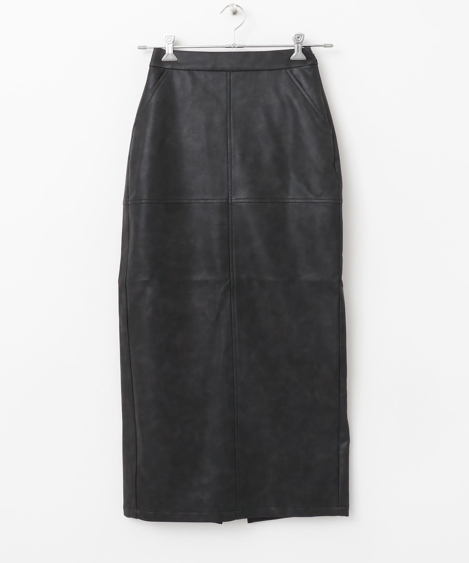ヴィンテージレザーライクペンシルスカート BLACK S