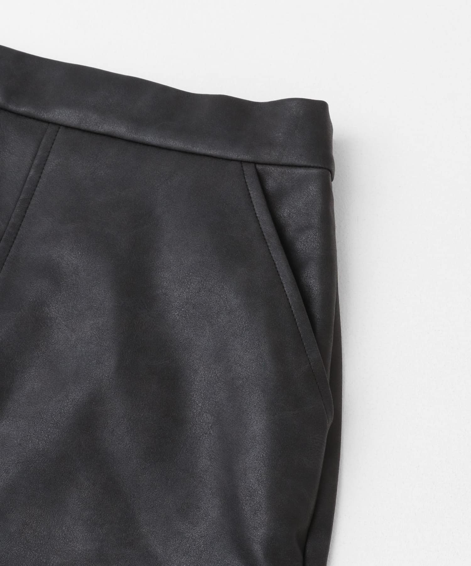 ヴィンテージレザーライクペンシルスカート BLACK S