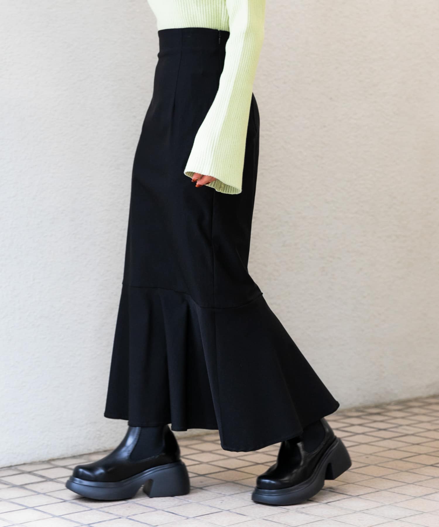 ストレッチハイウエストマーメイドスカート