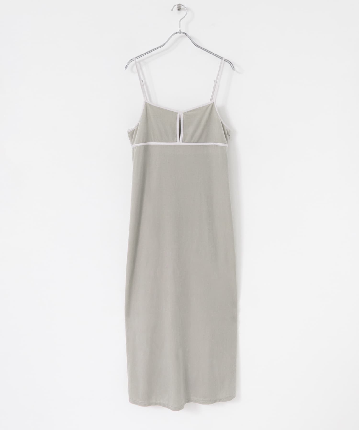 フロントスリットベロアキャミワンピース L.GRAY COMPACT