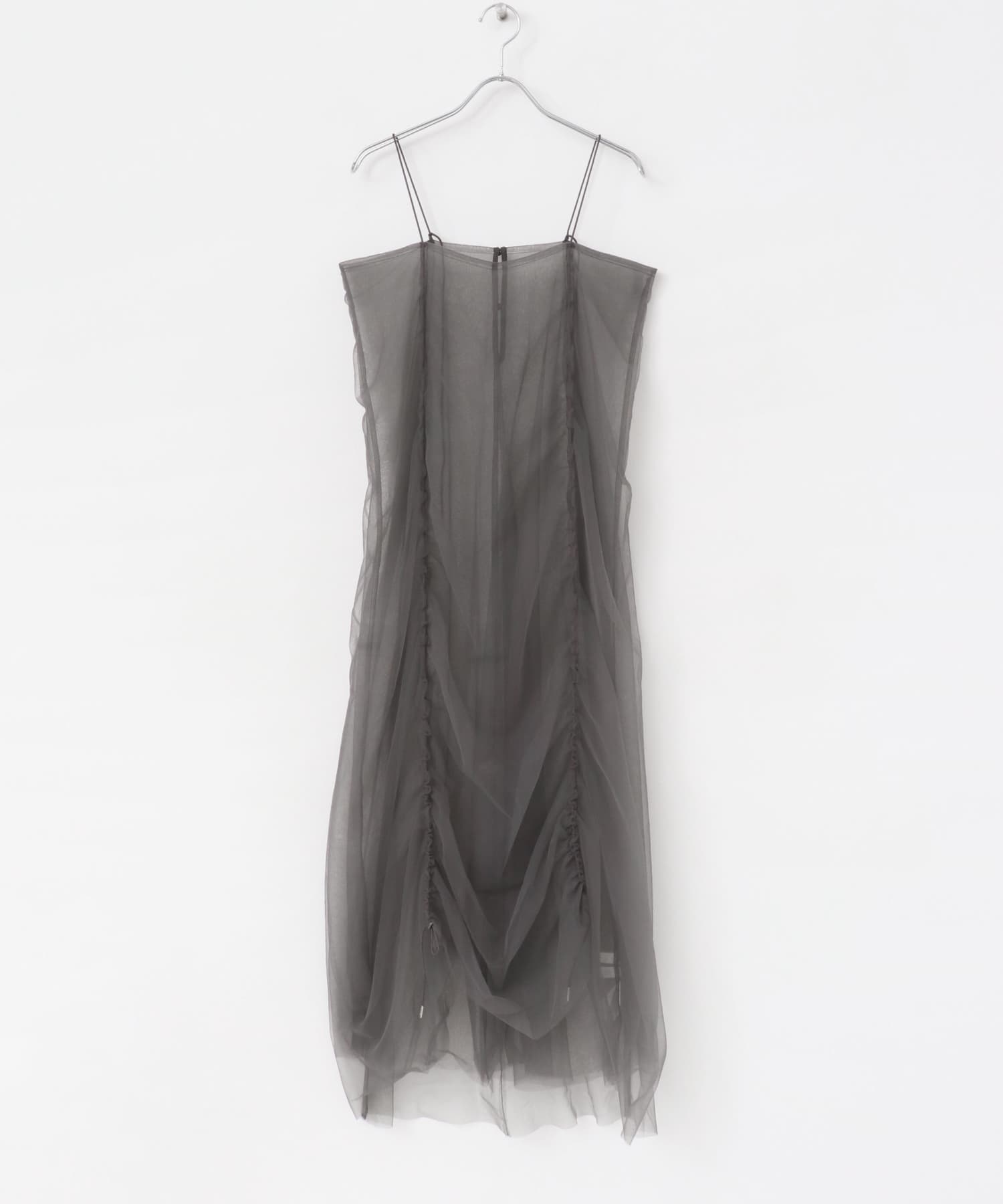チュールレイヤードキャミワンピース CHARCOAL one