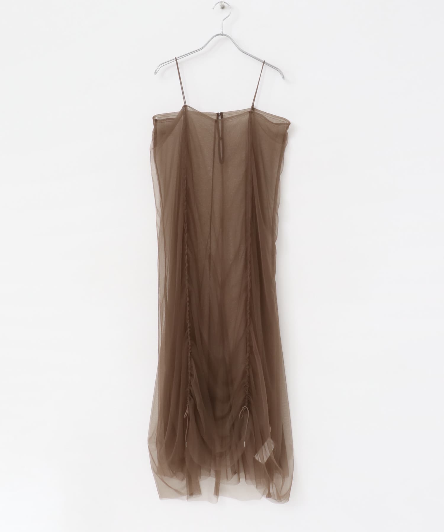 チュールレイヤードキャミワンピース BROWN one