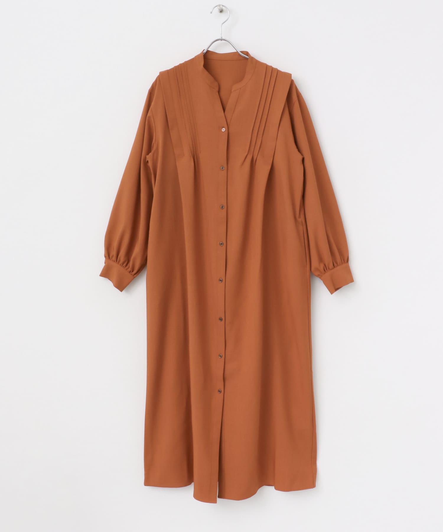 『Shortサイズあり』タックシャツワンピース ORANGE Short