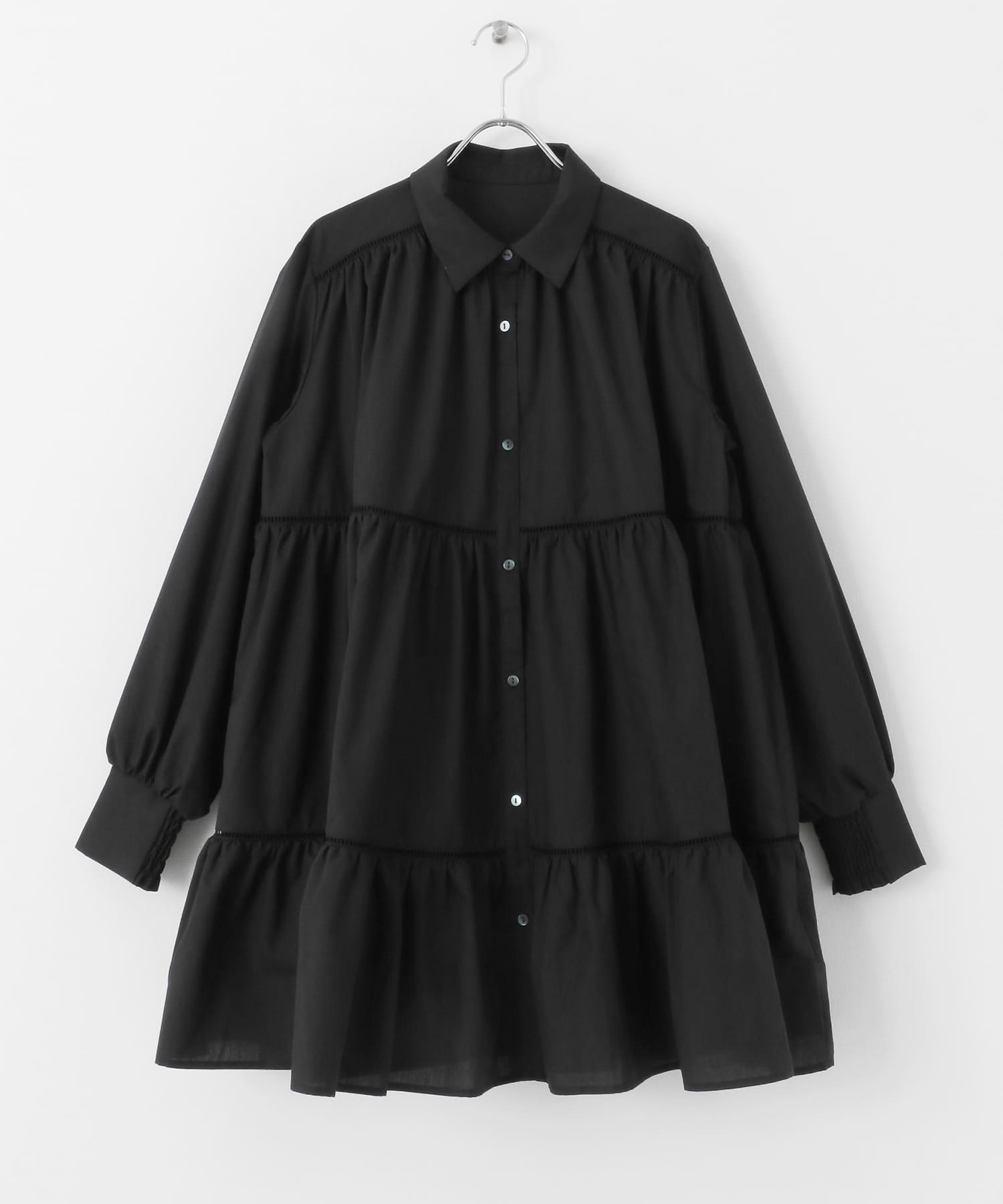 ティアードミディワンピース BLACK COMPACT