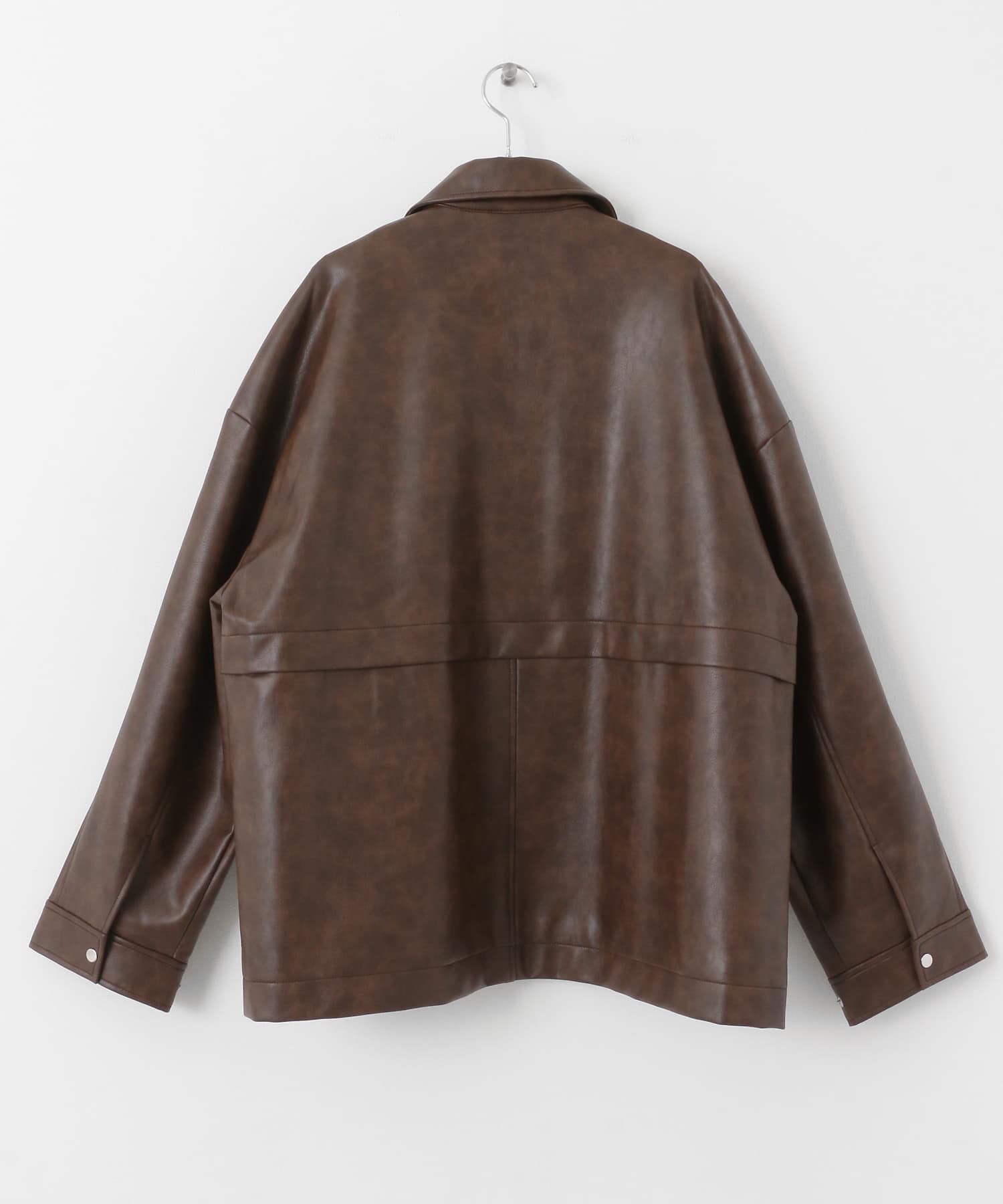 ヴィンテージレザーライクジャケット BROWN one