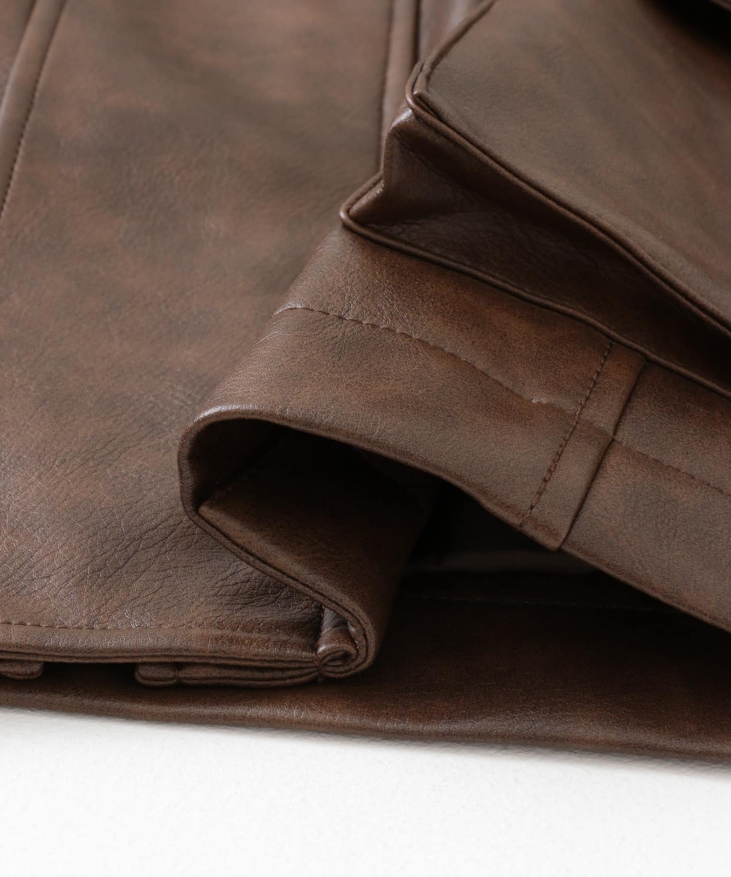 ヴィンテージレザーライクジャケット BROWN one