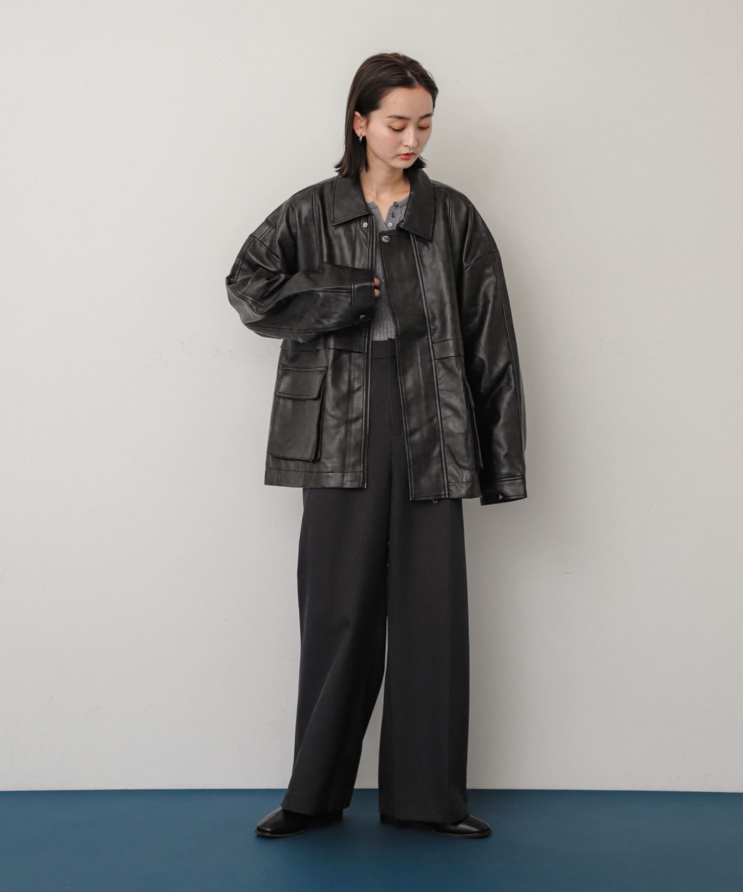 一輪社　自費出版本(全年齢向)　カオスラウンジ ヴィンテージレザーライクジャケット(one IVORY): アウター｜URBAN