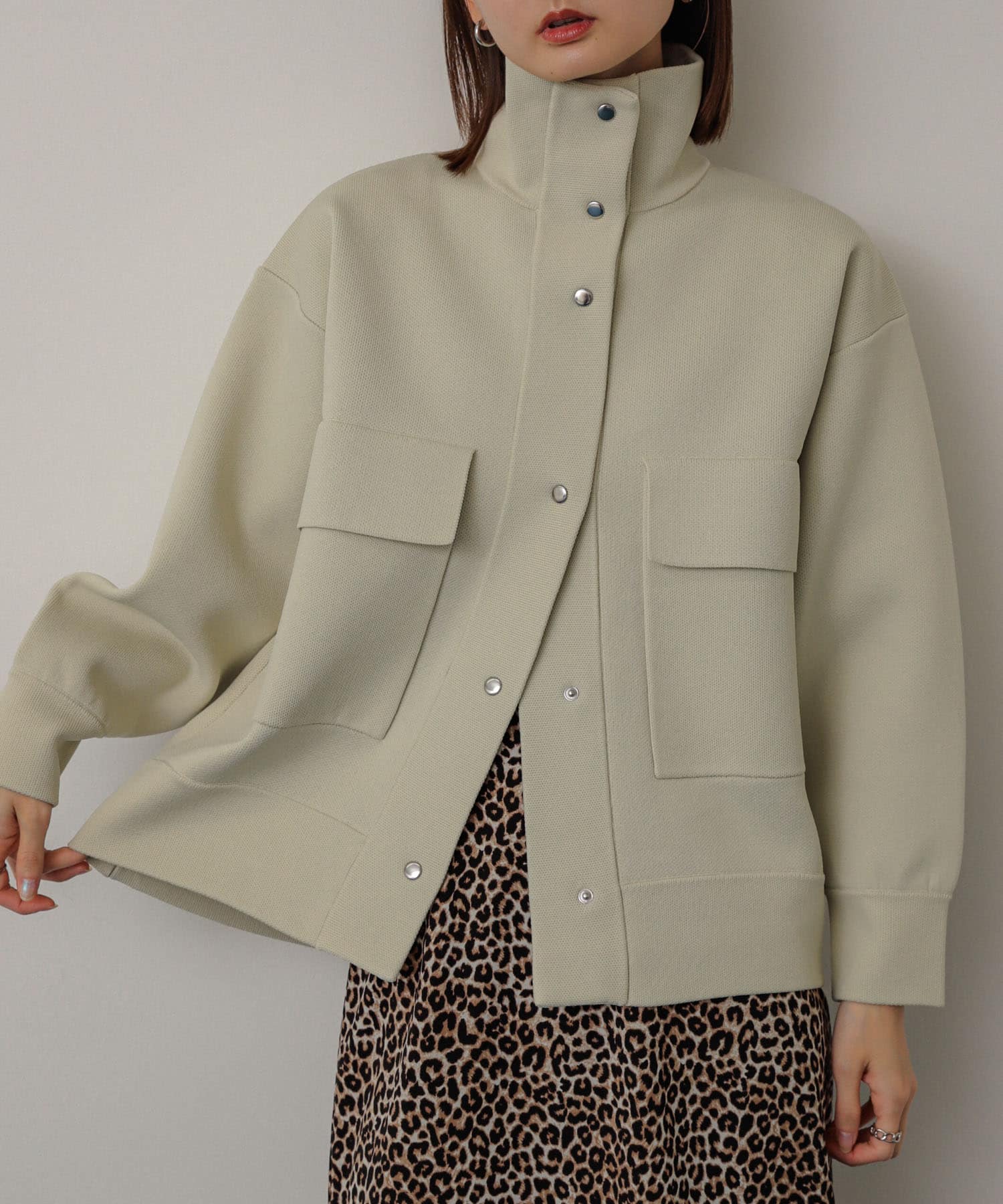 【ジャーナルスタンダードレサージュ】スタンドブルゾン カーキ 美品 JOURNAL STANDARD LUXE（ジャーナルスタンダード ラックス）の