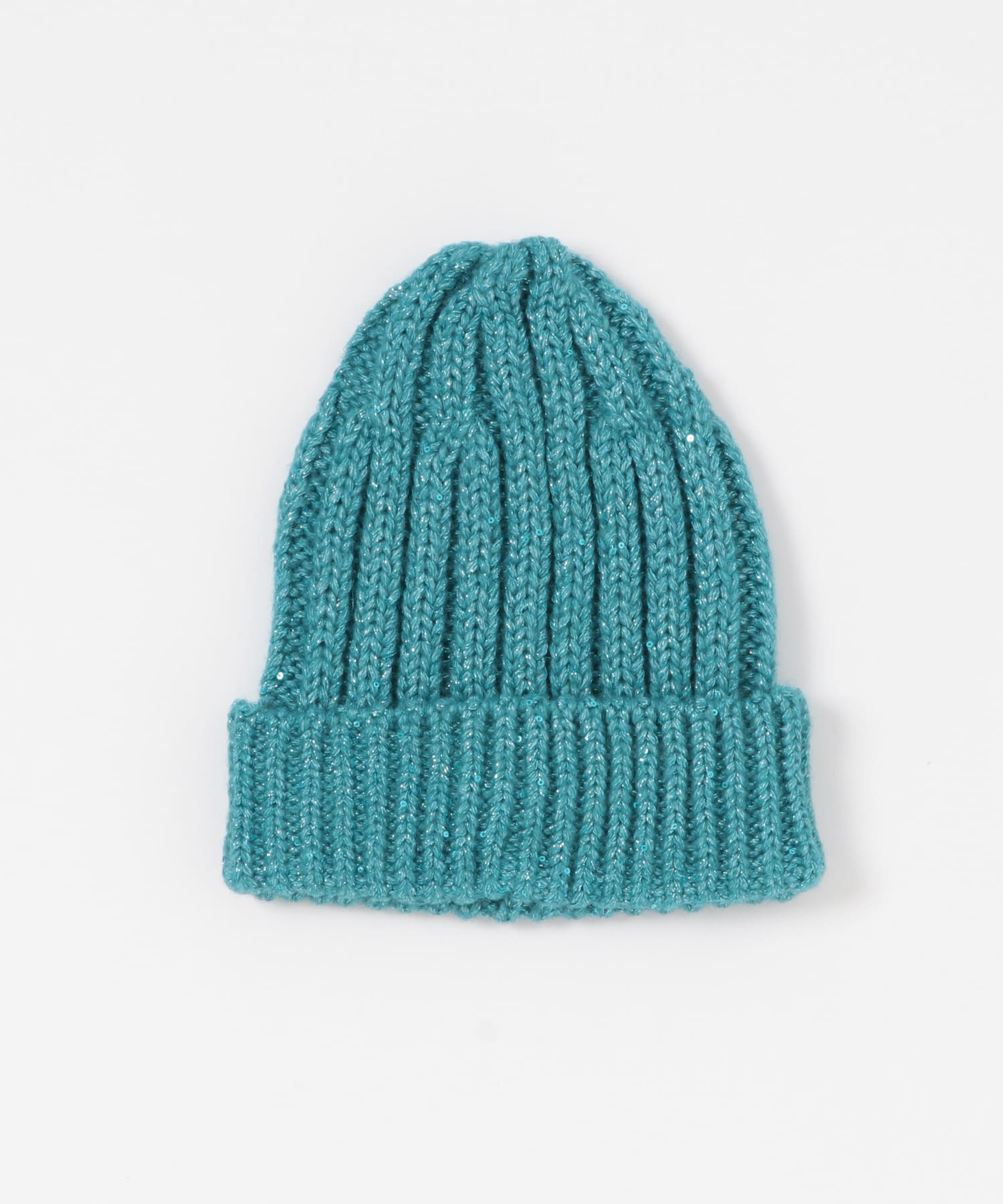 スパンコールニットキャップ BLUE one