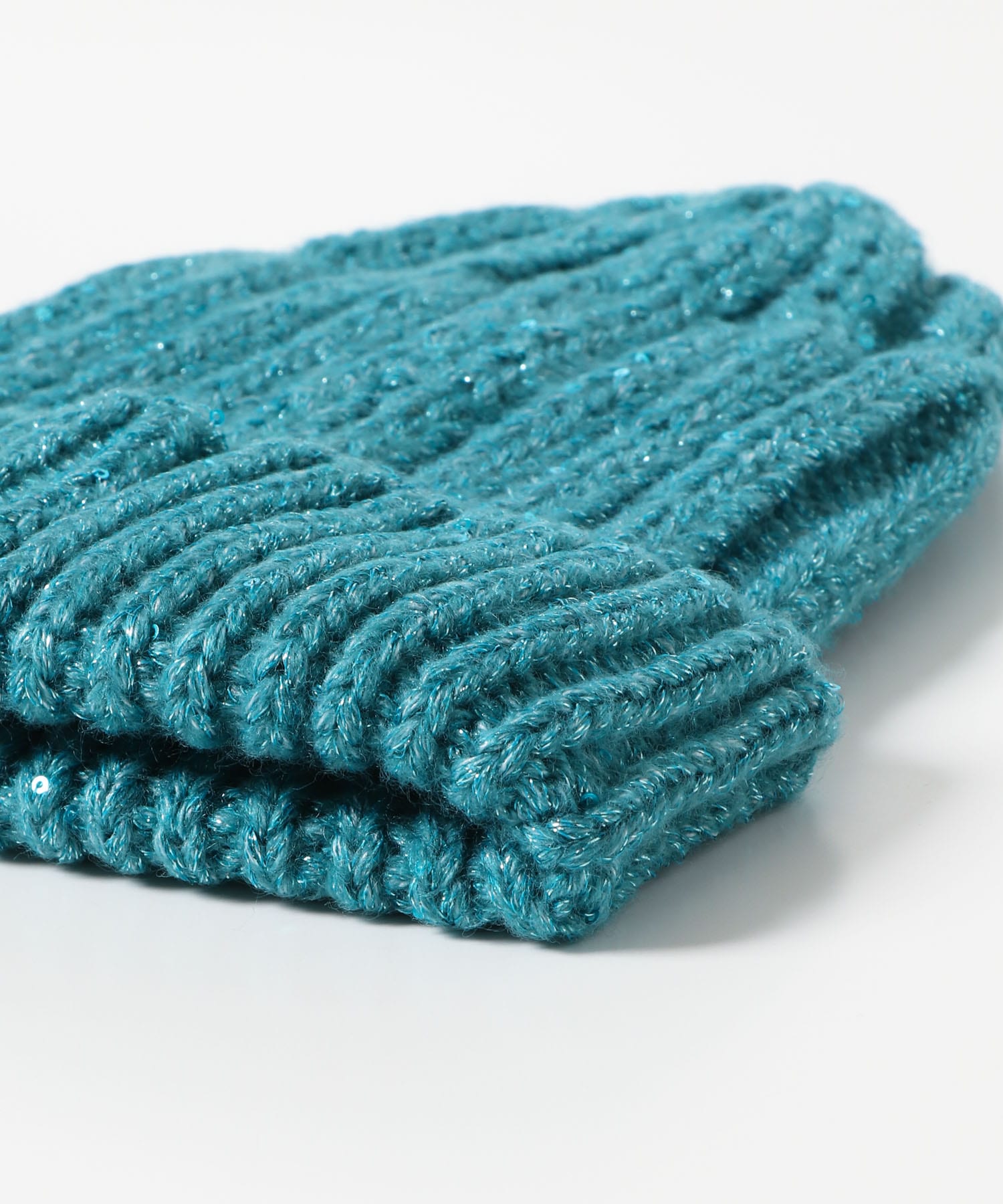 スパンコールニットキャップ BLUE one