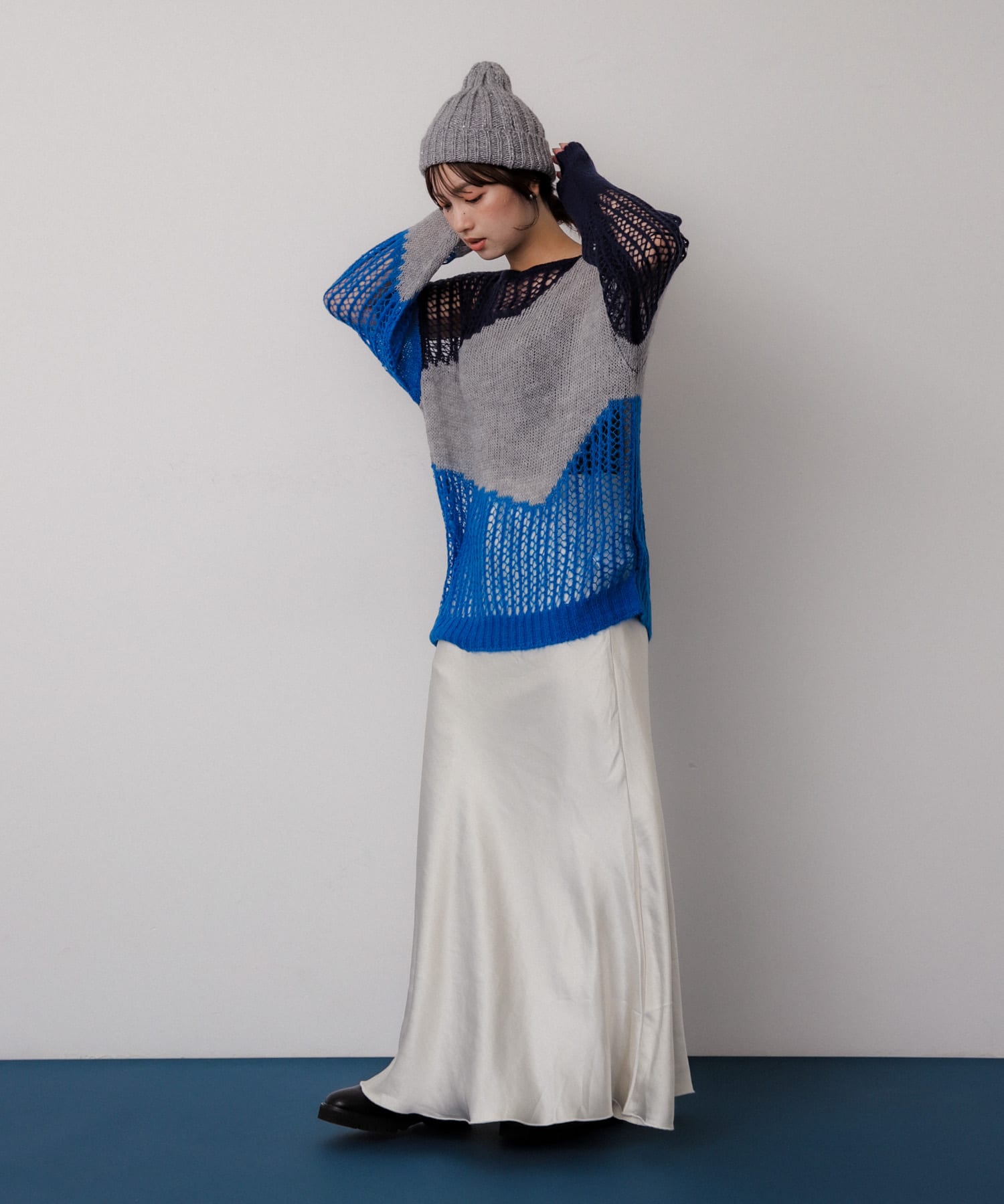 スパンコールニットキャップ GRAY one