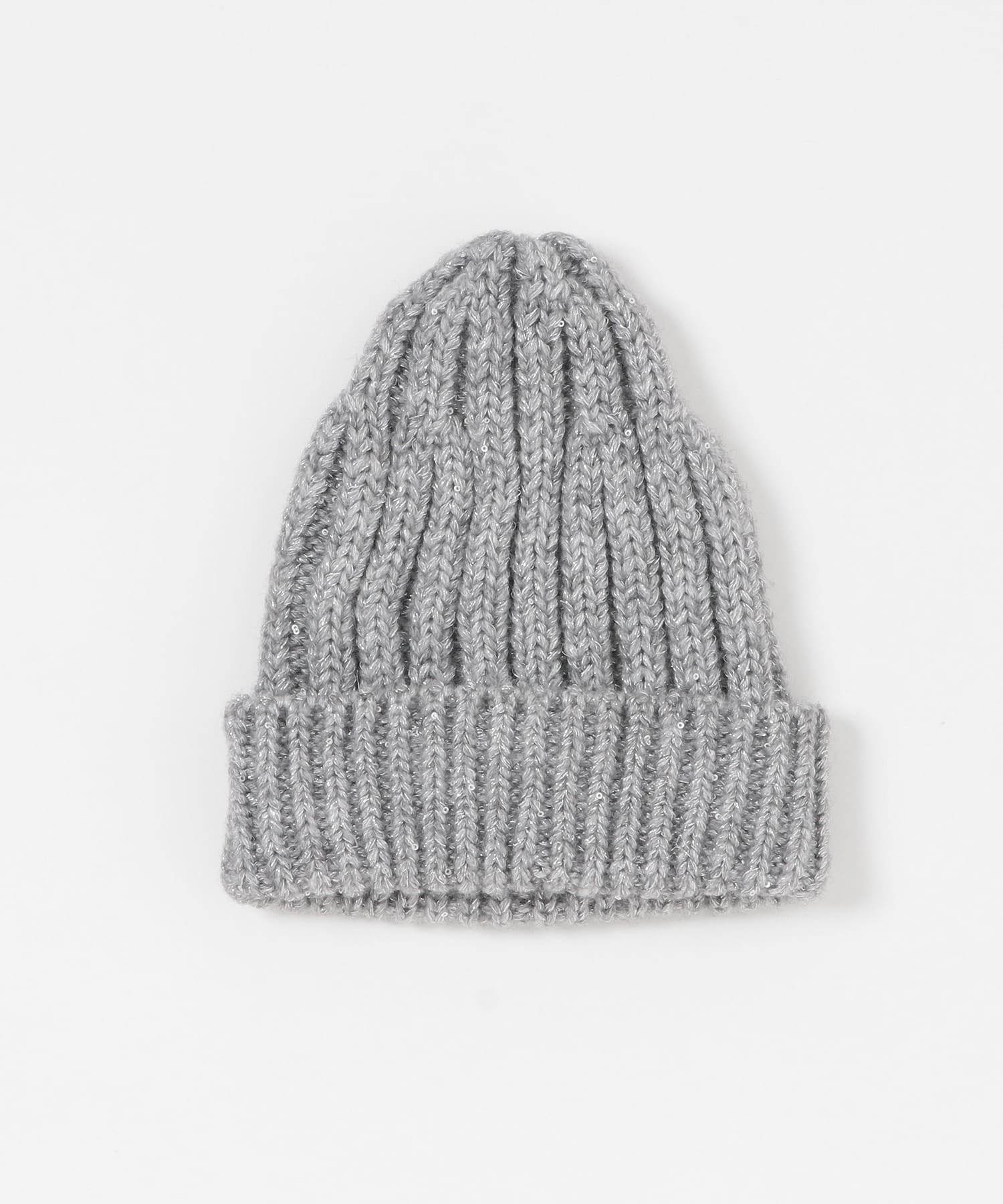 スパンコールニットキャップ GRAY one