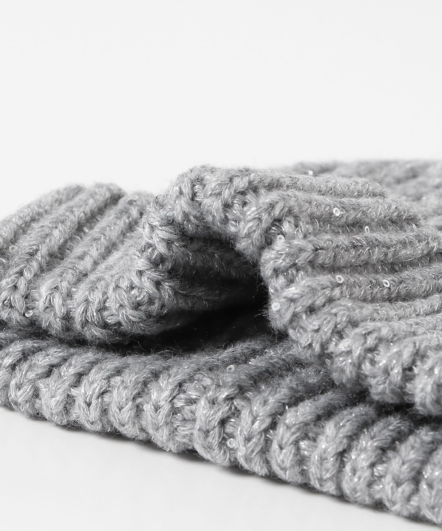 スパンコールニットキャップ GRAY one