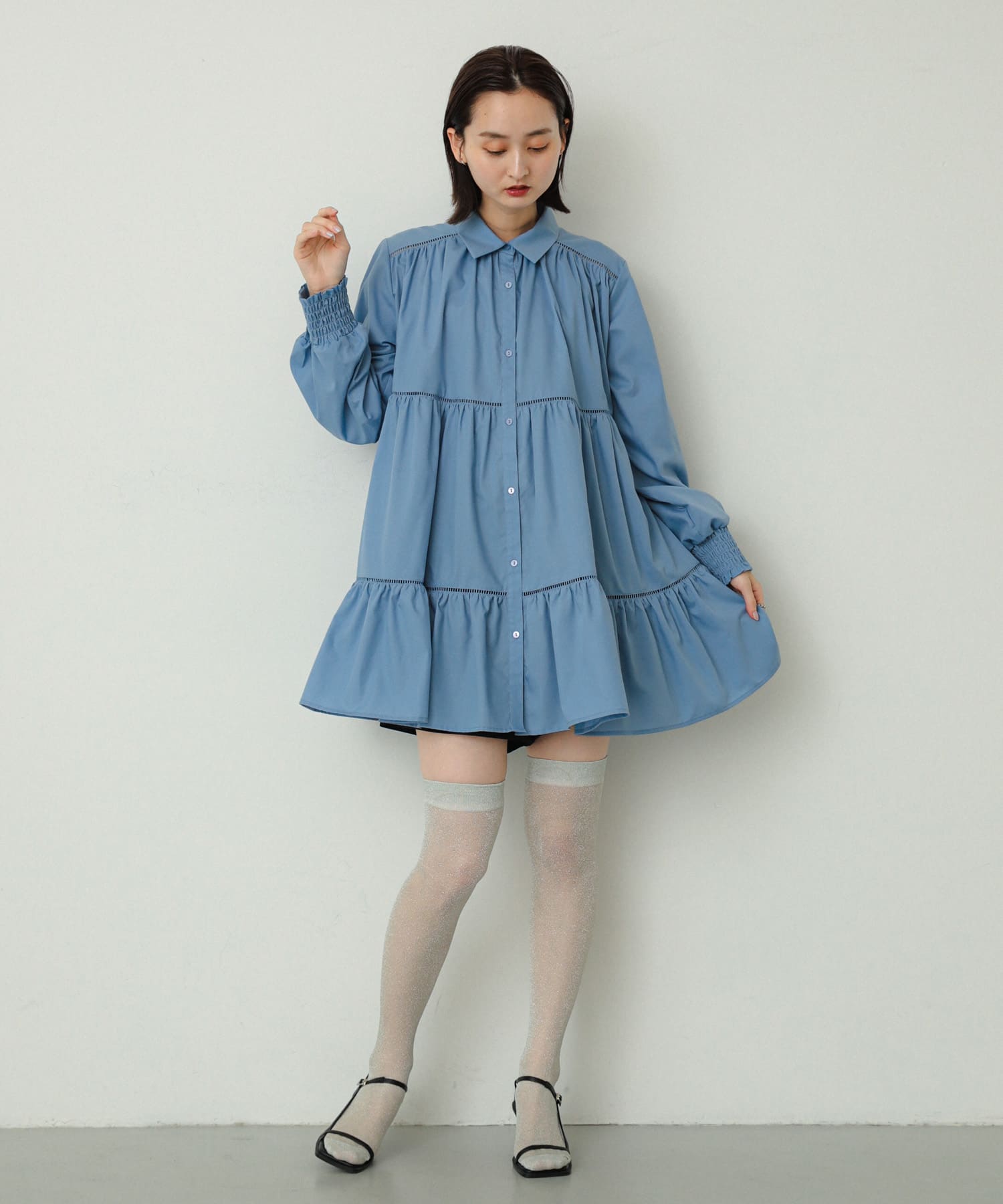 ニーハイソックス SILVER one