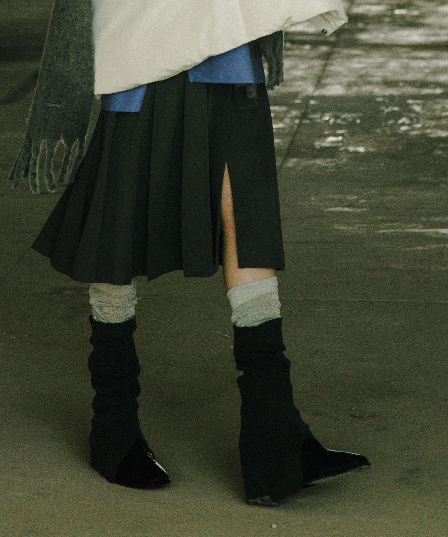 ニーハイソックス SILVER one