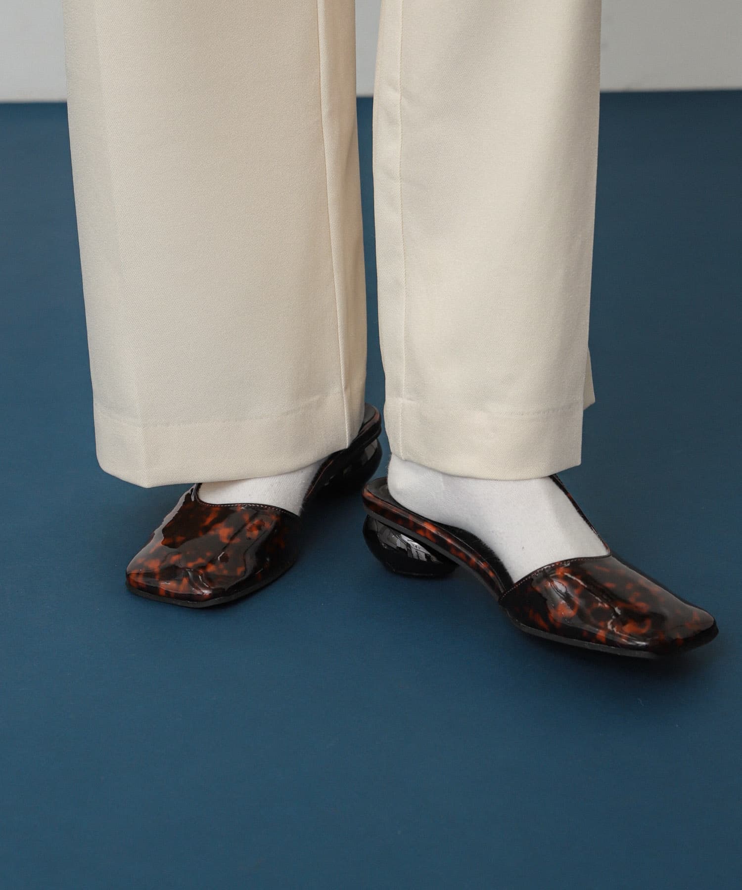 ワイドスクエアシューズ BROWN S