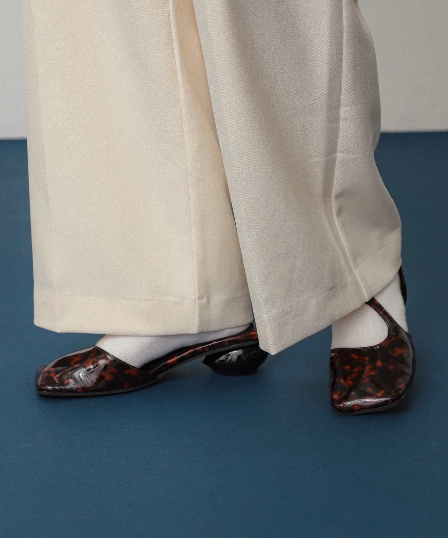 ワイドスクエアシューズ BROWN S