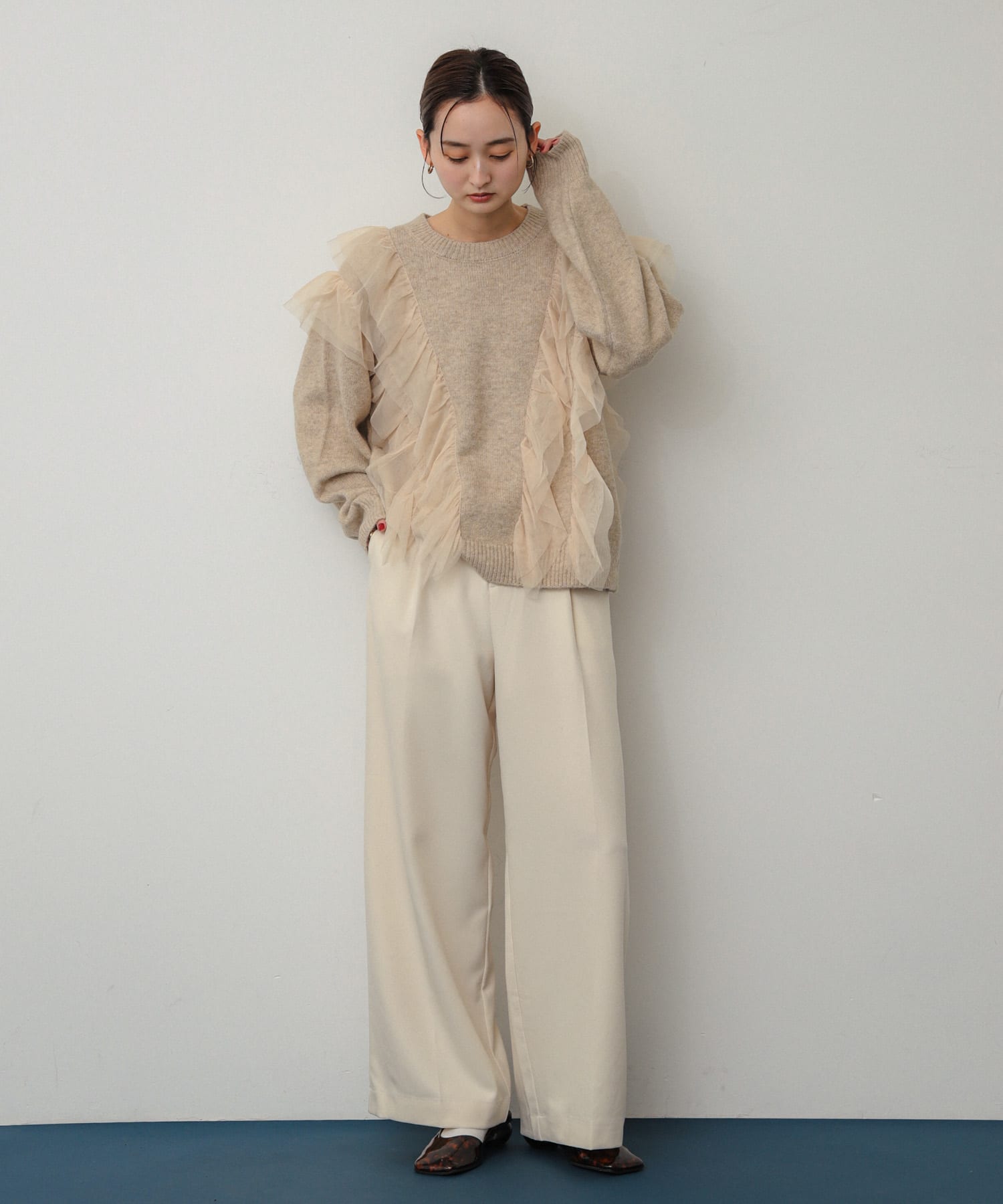 ワイドスクエアシューズ BROWN S