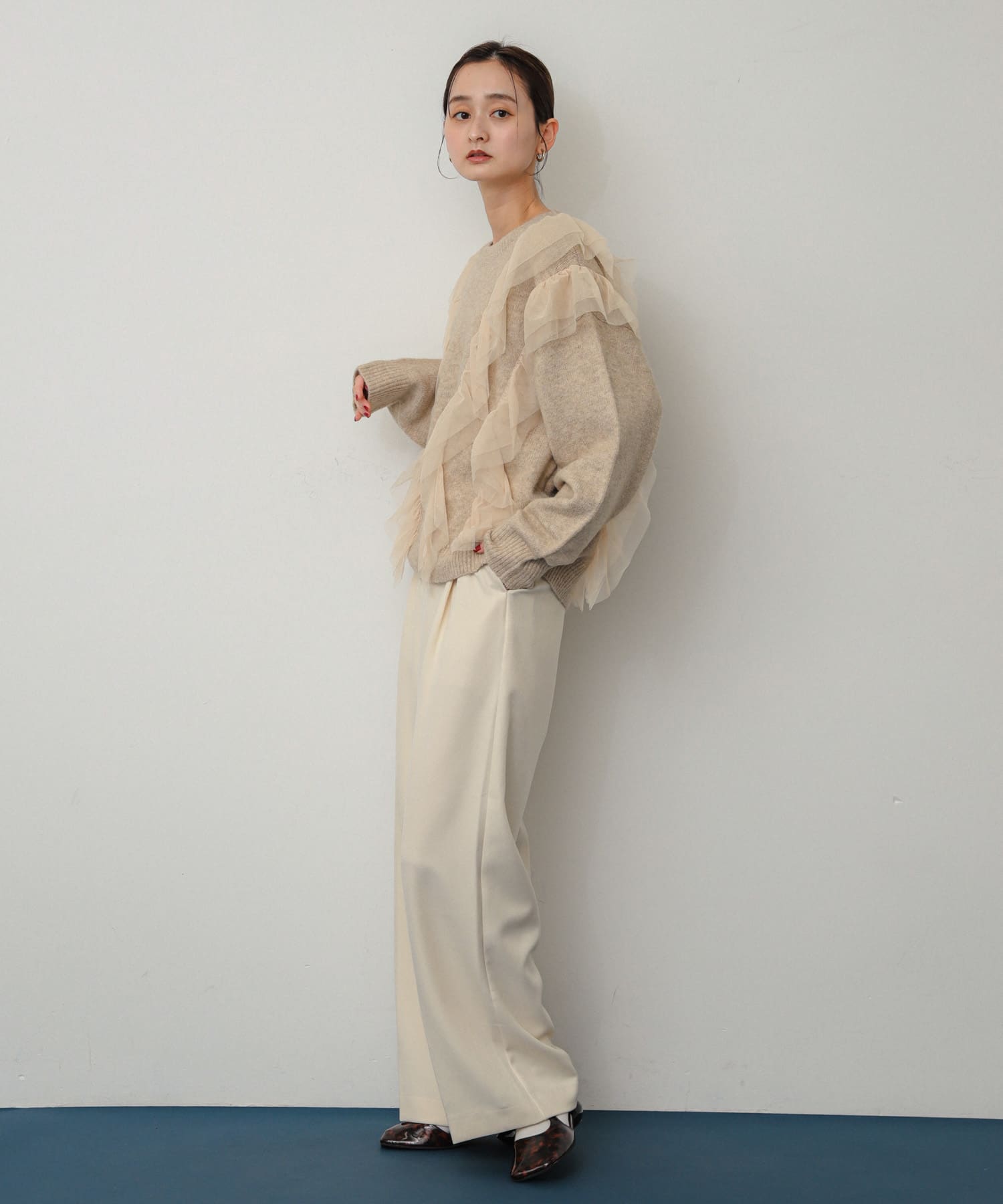 ワイドスクエアシューズ BROWN S