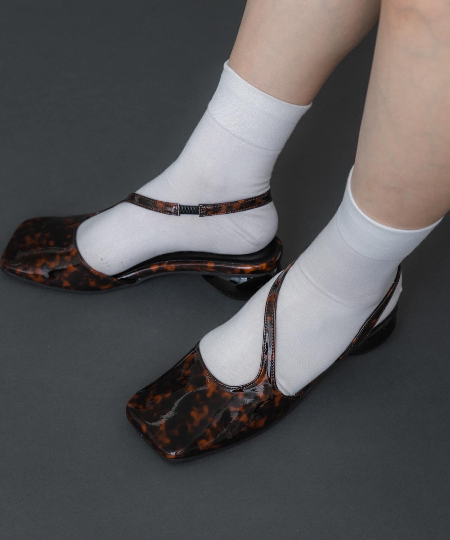 ワイドスクエアシューズ BROWN S