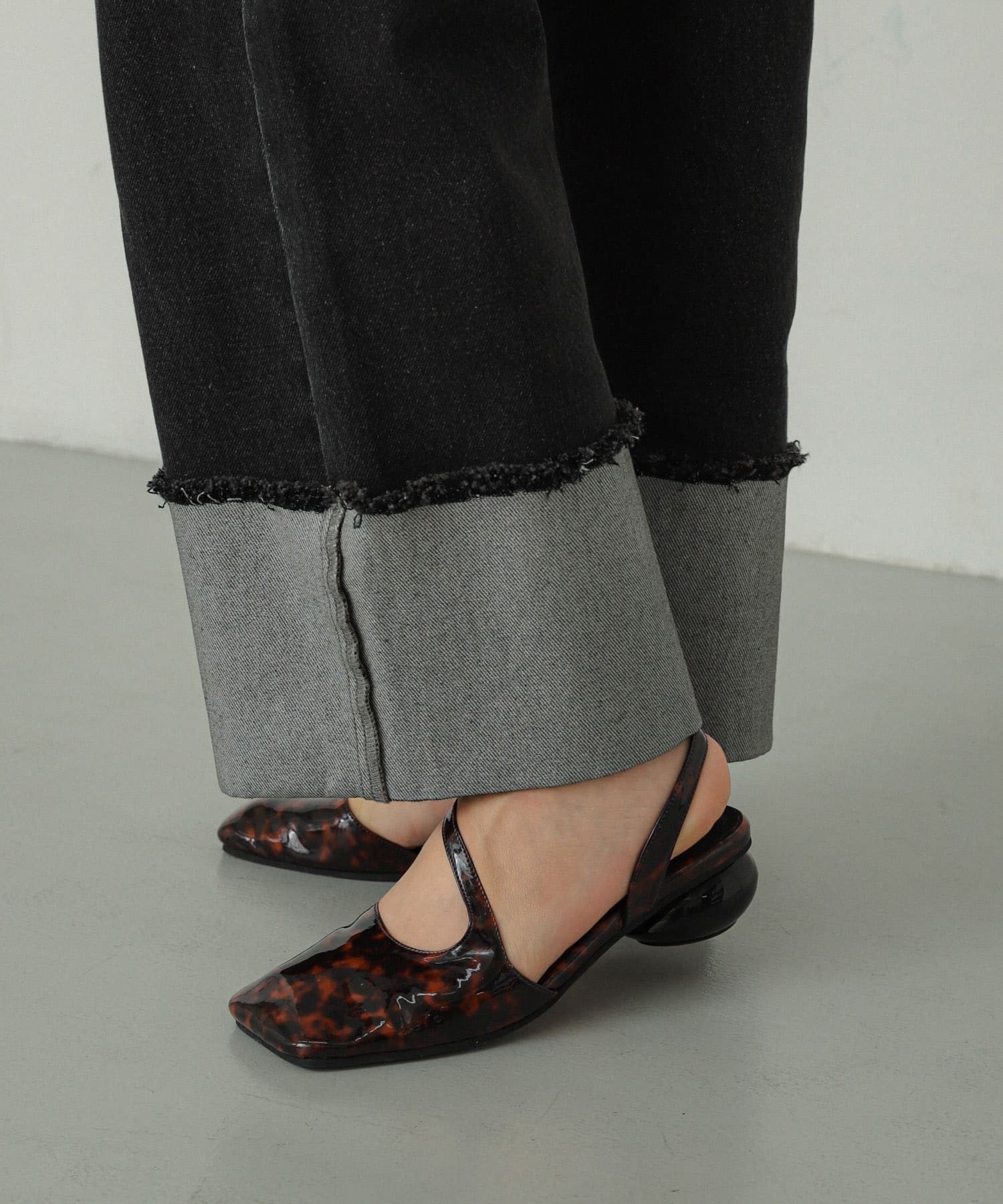 ワイドスクエアシューズ BROWN M