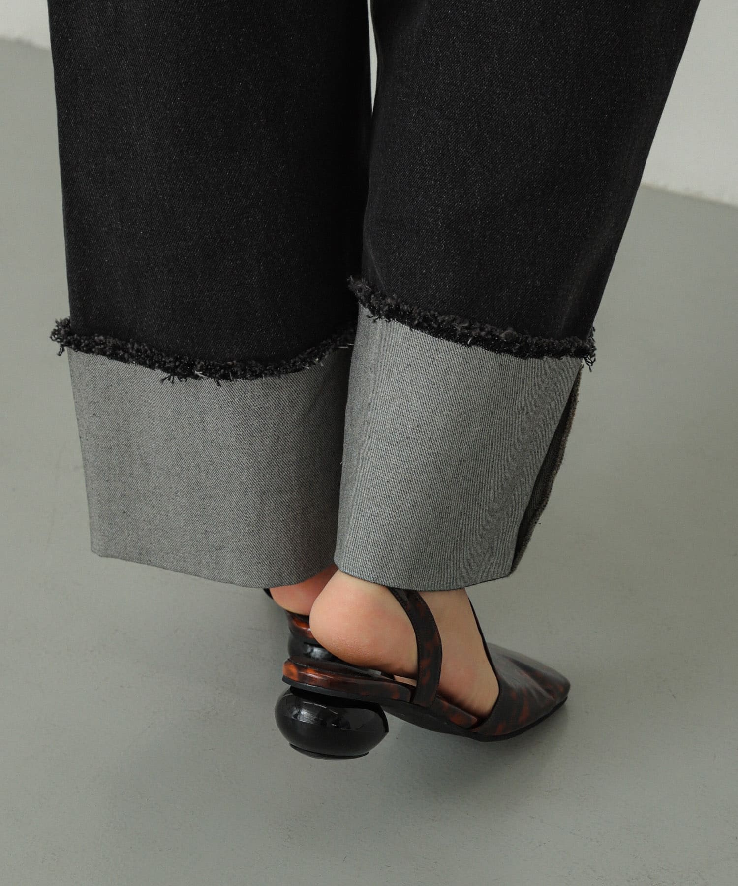 ワイドスクエアシューズ BROWN L